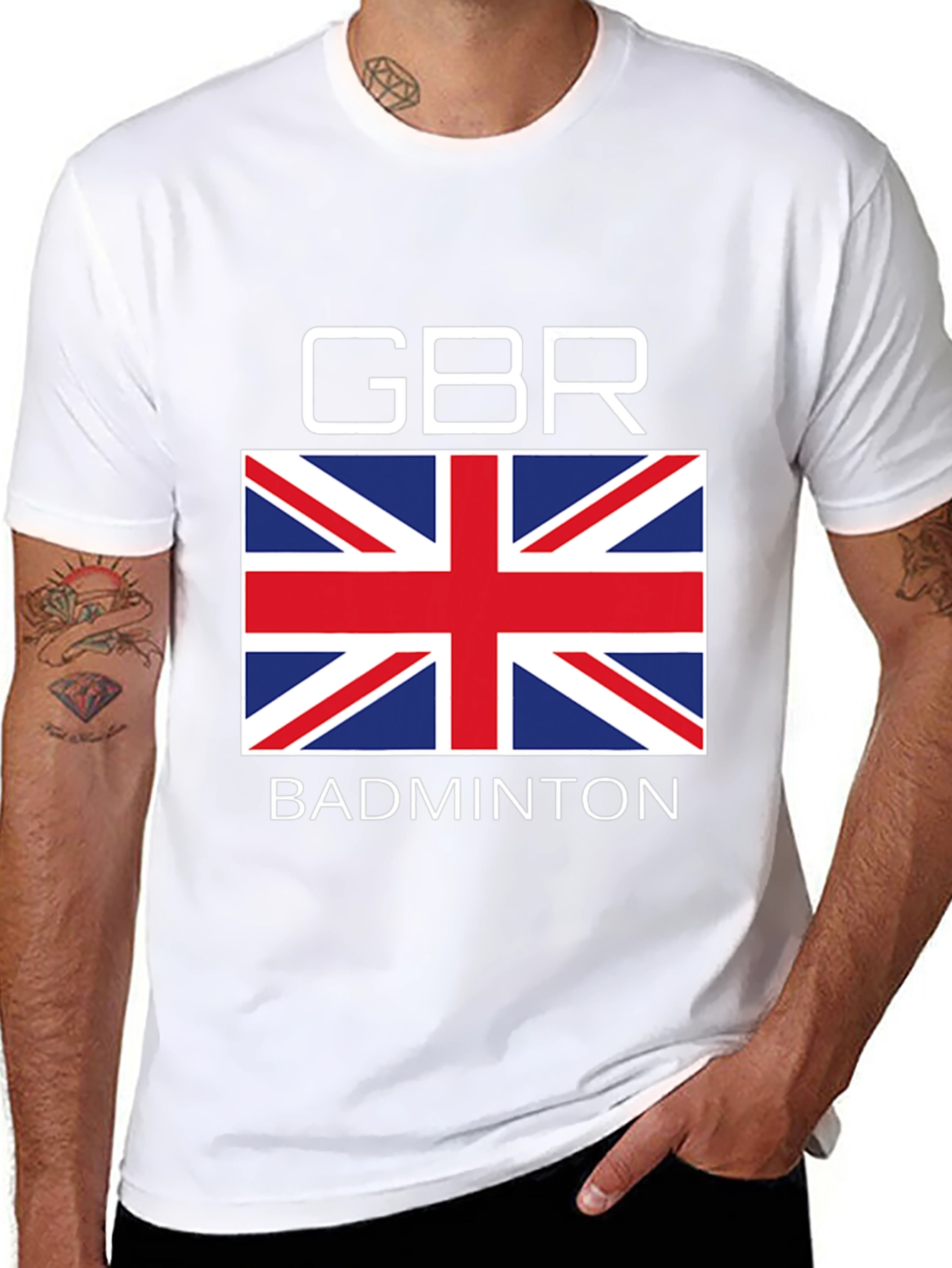 GBR Badminton T-Shirt Union Jack Design