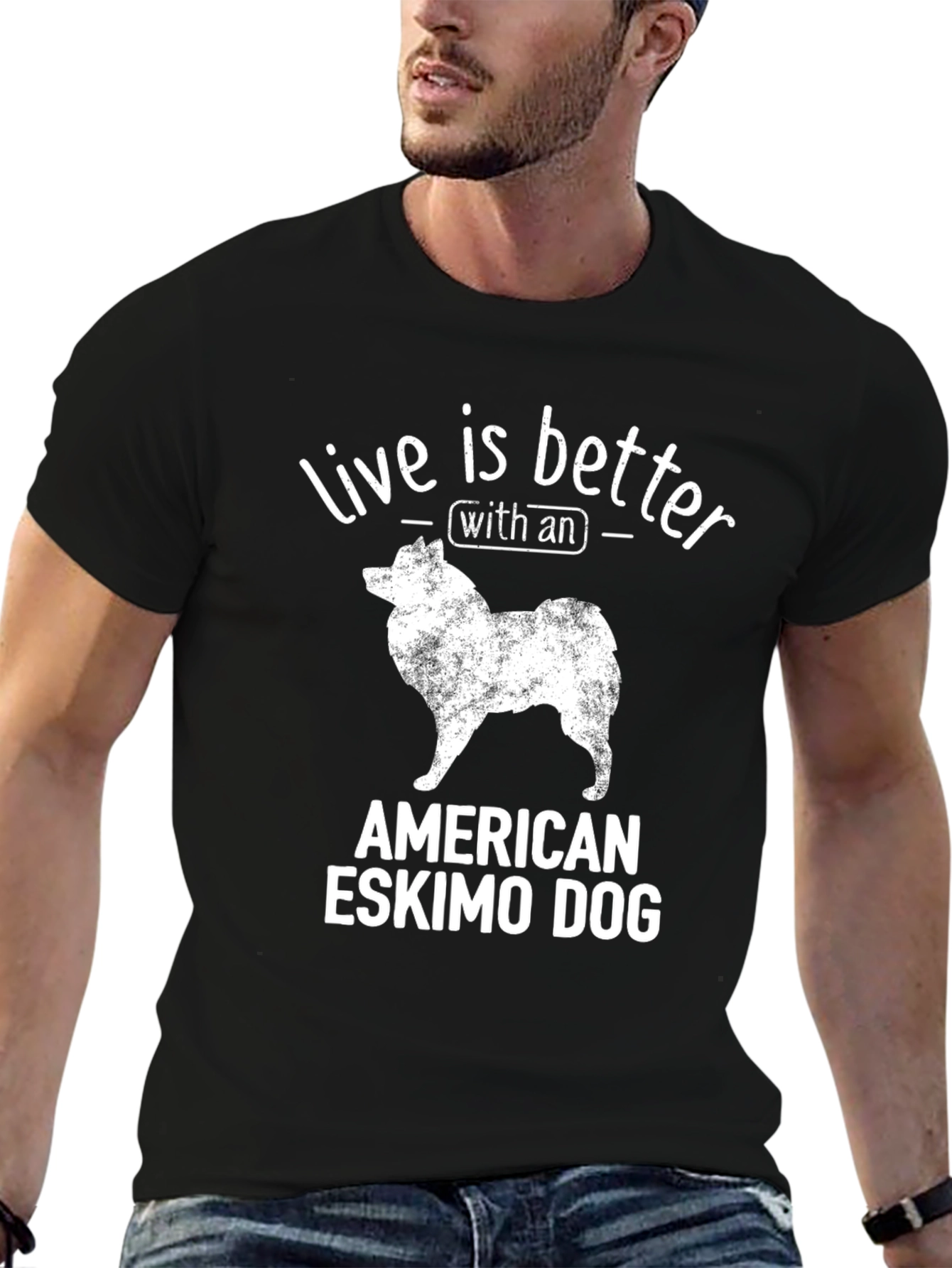 American Eskimo Dog T-Shirt: Live Is Better