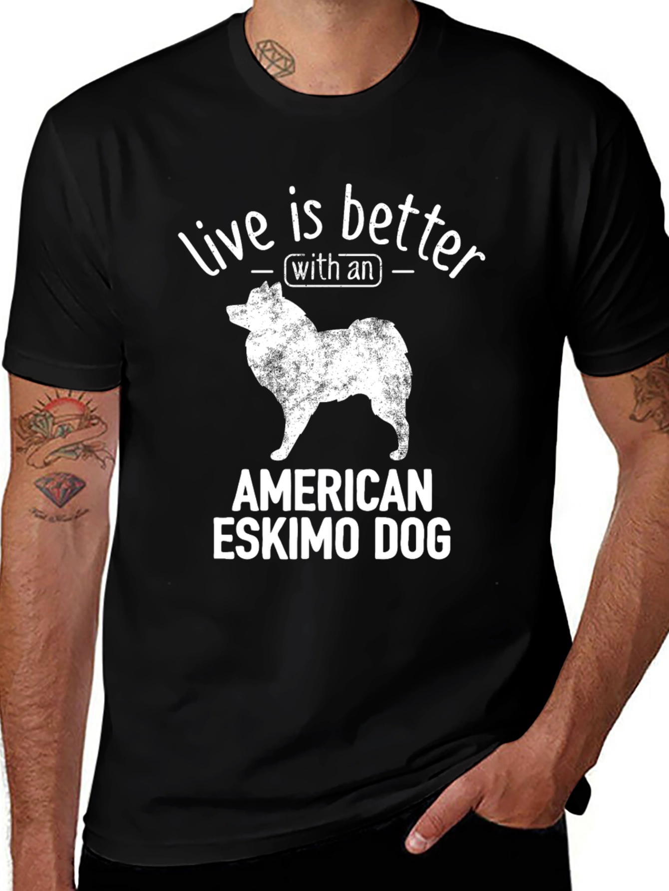 American Eskimo Dog T-Shirt: Live Is Better