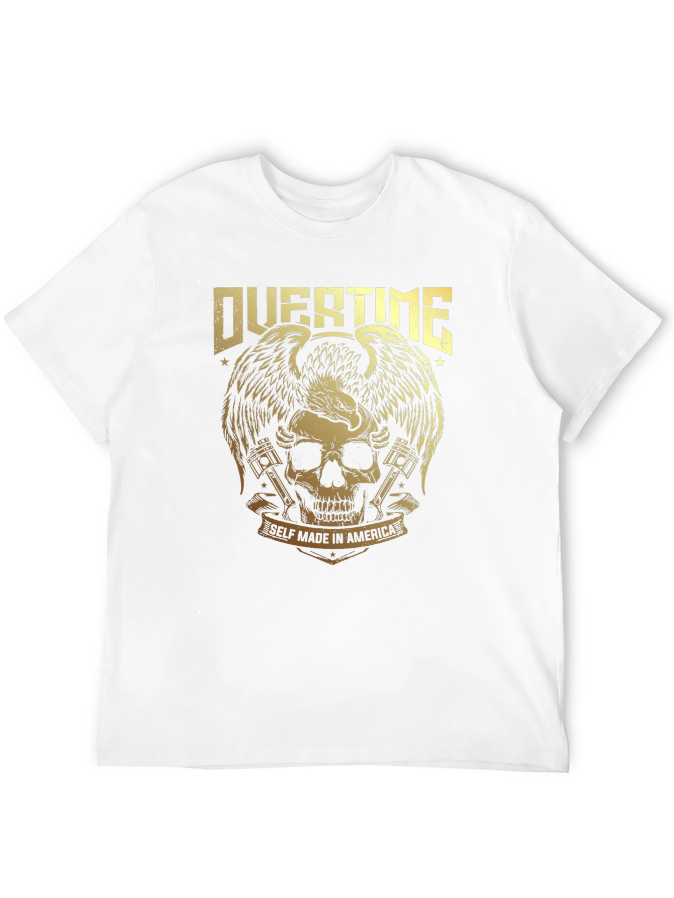 Overtime Skull & Eagle Graphic Tee - Black