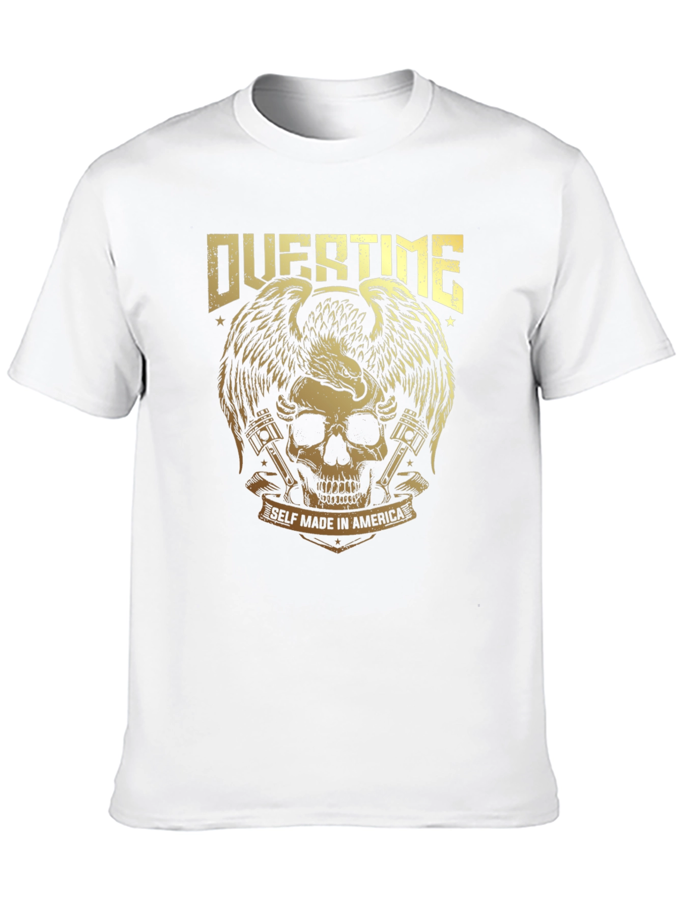 Overtime Skull & Eagle Graphic Tee - Black