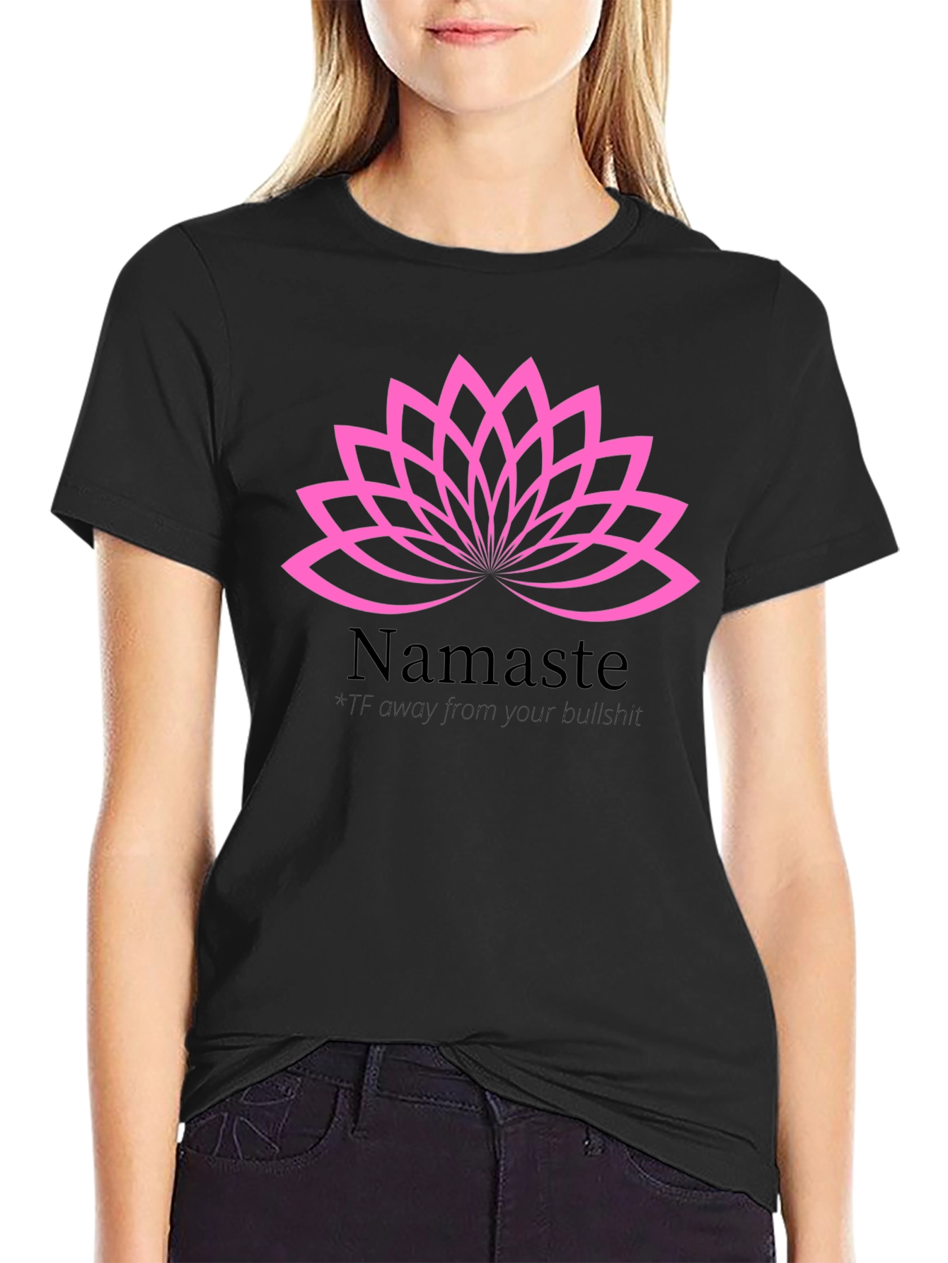 Namaste Lotus Graphic Tee - Relaxed Fit Cotton T-Shirt