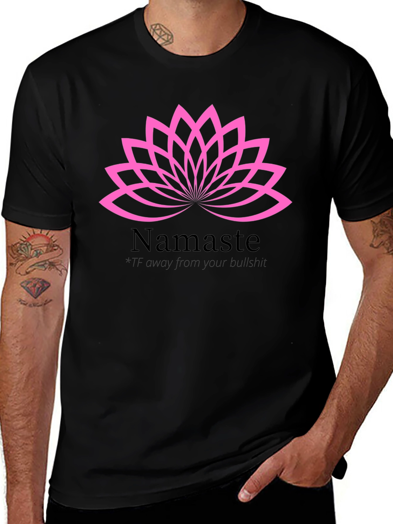 Namaste Lotus Graphic Tee - Relaxed Fit Cotton T-Shirt