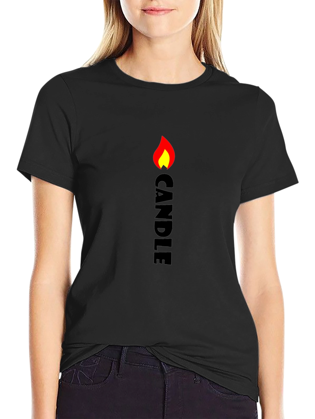 Candle Graphic T-Shirt - Modern Minimalist Design
