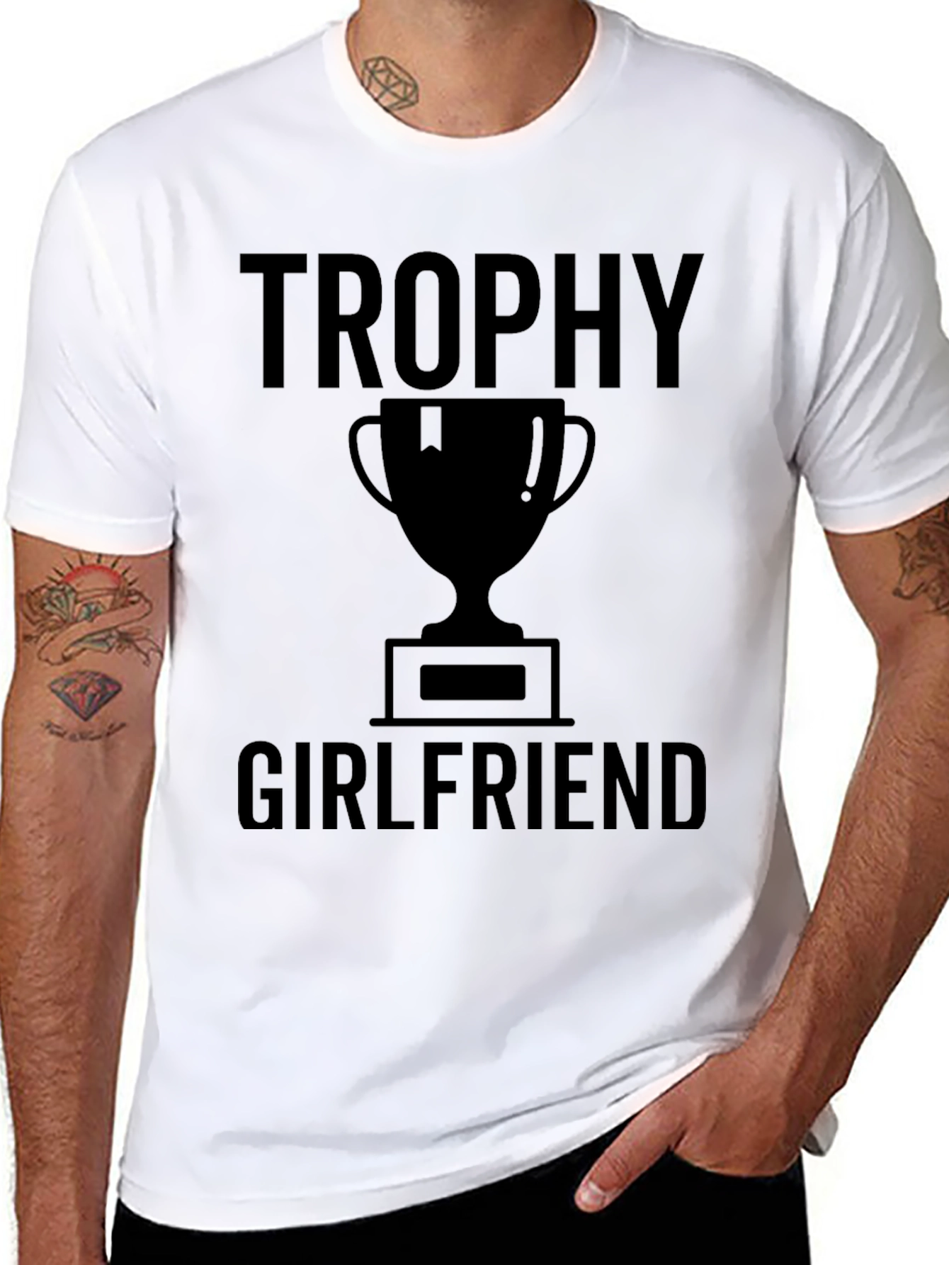 Trophy Girlfriend Graphic T-Shirt - Black