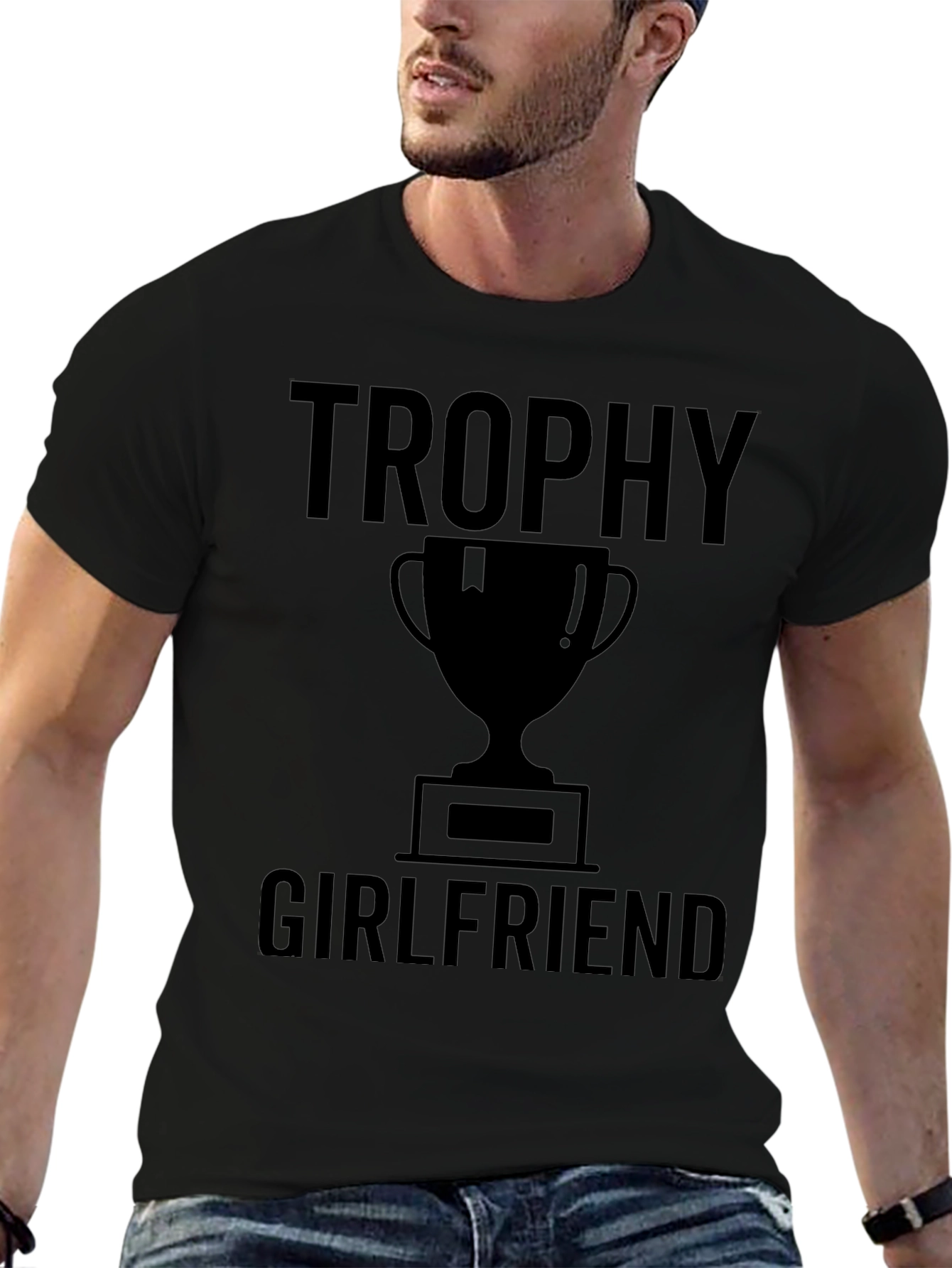 Trophy Girlfriend Graphic T-Shirt - Black
