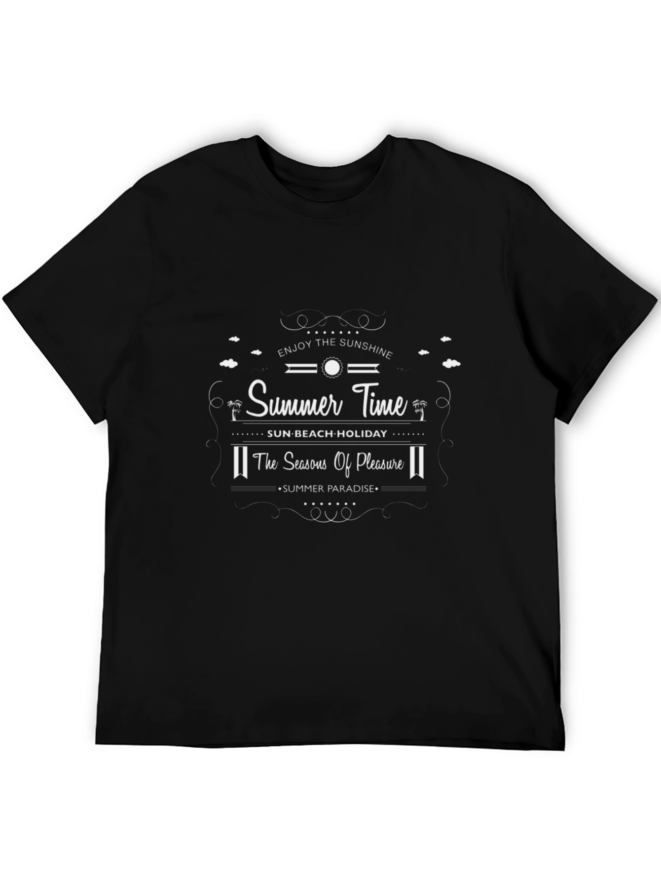 Summer Time Black Graphic Tee