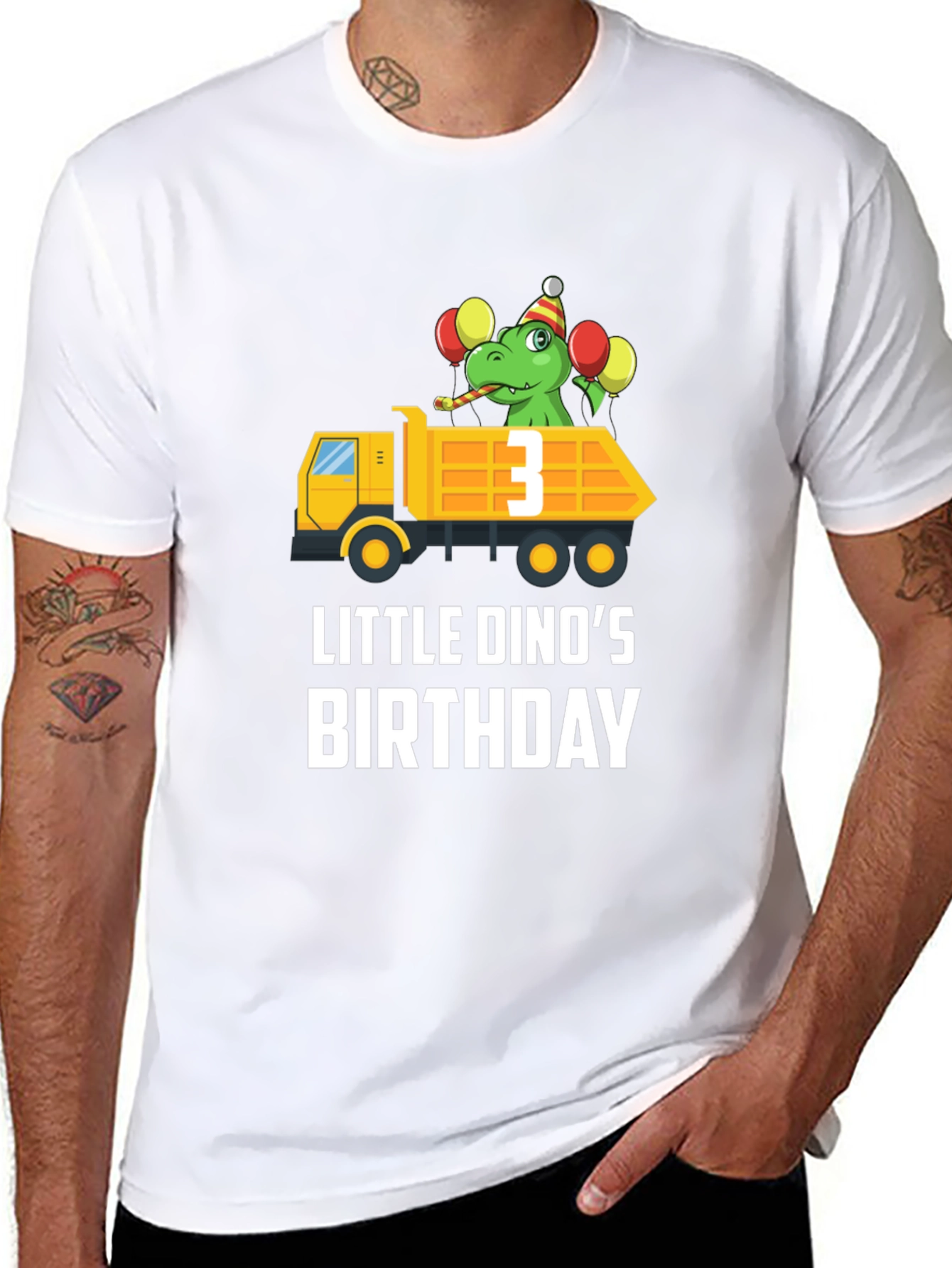 Dino Birthday T-Shirt - Size 3