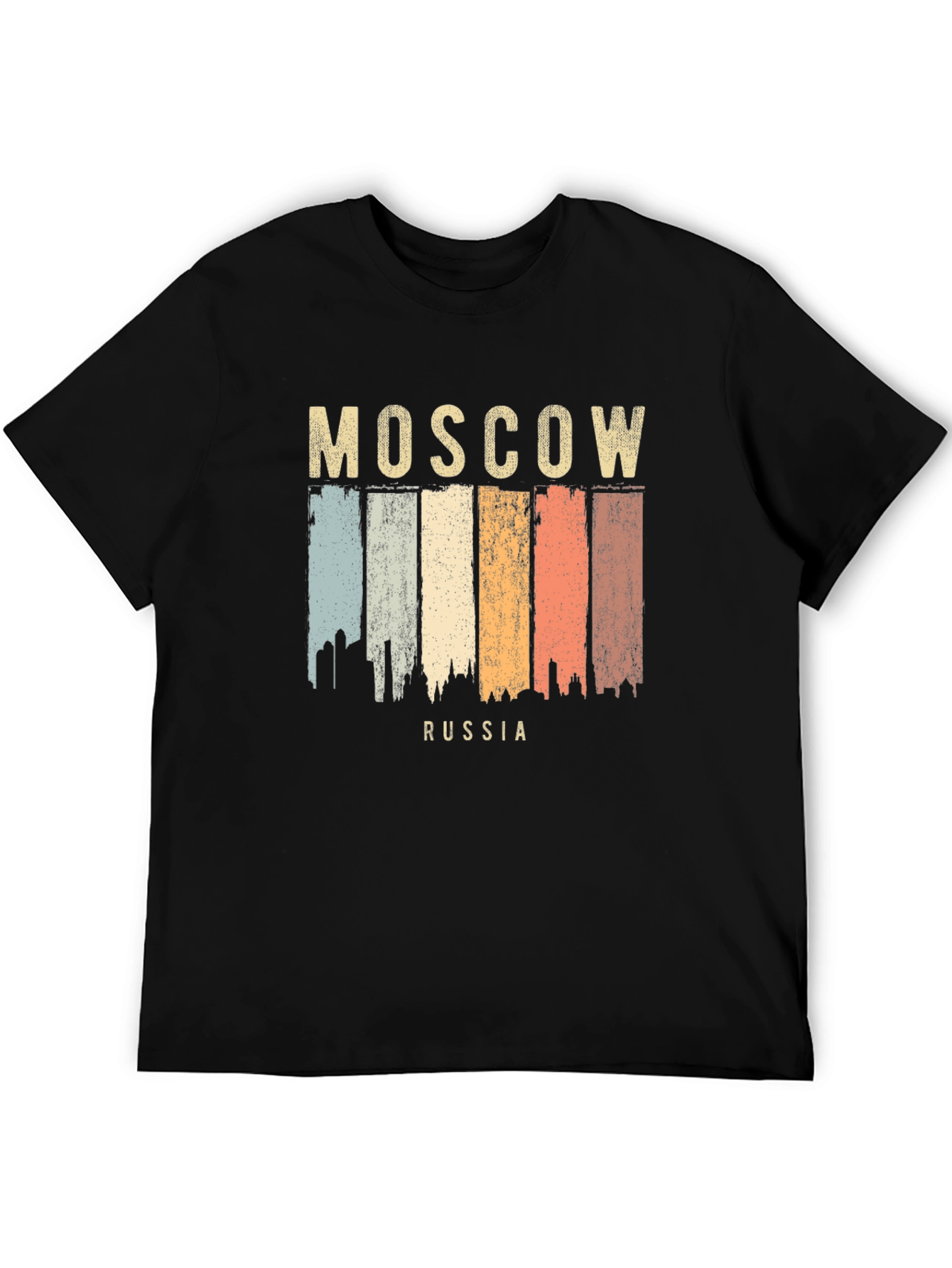 Moscow Russia Retro Cityscape T-Shirt