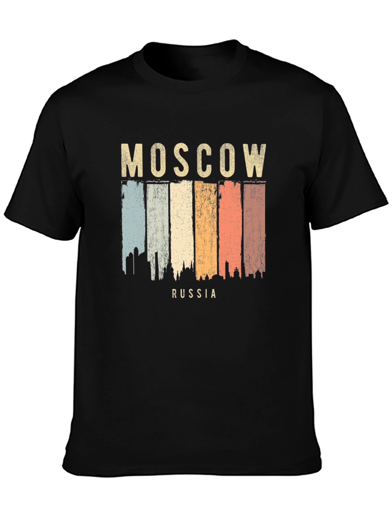 Moscow Russia Retro Cityscape T-Shirt
