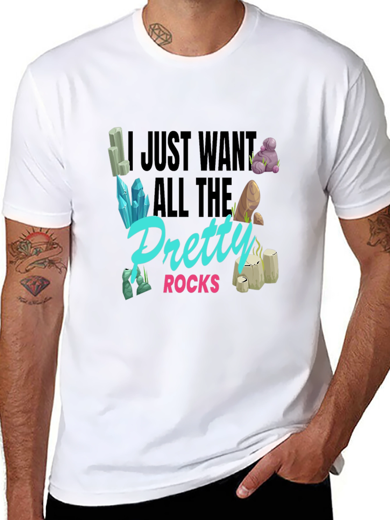 Pretty Rocks Graphic T-Shirt - Mineral Collector Tee