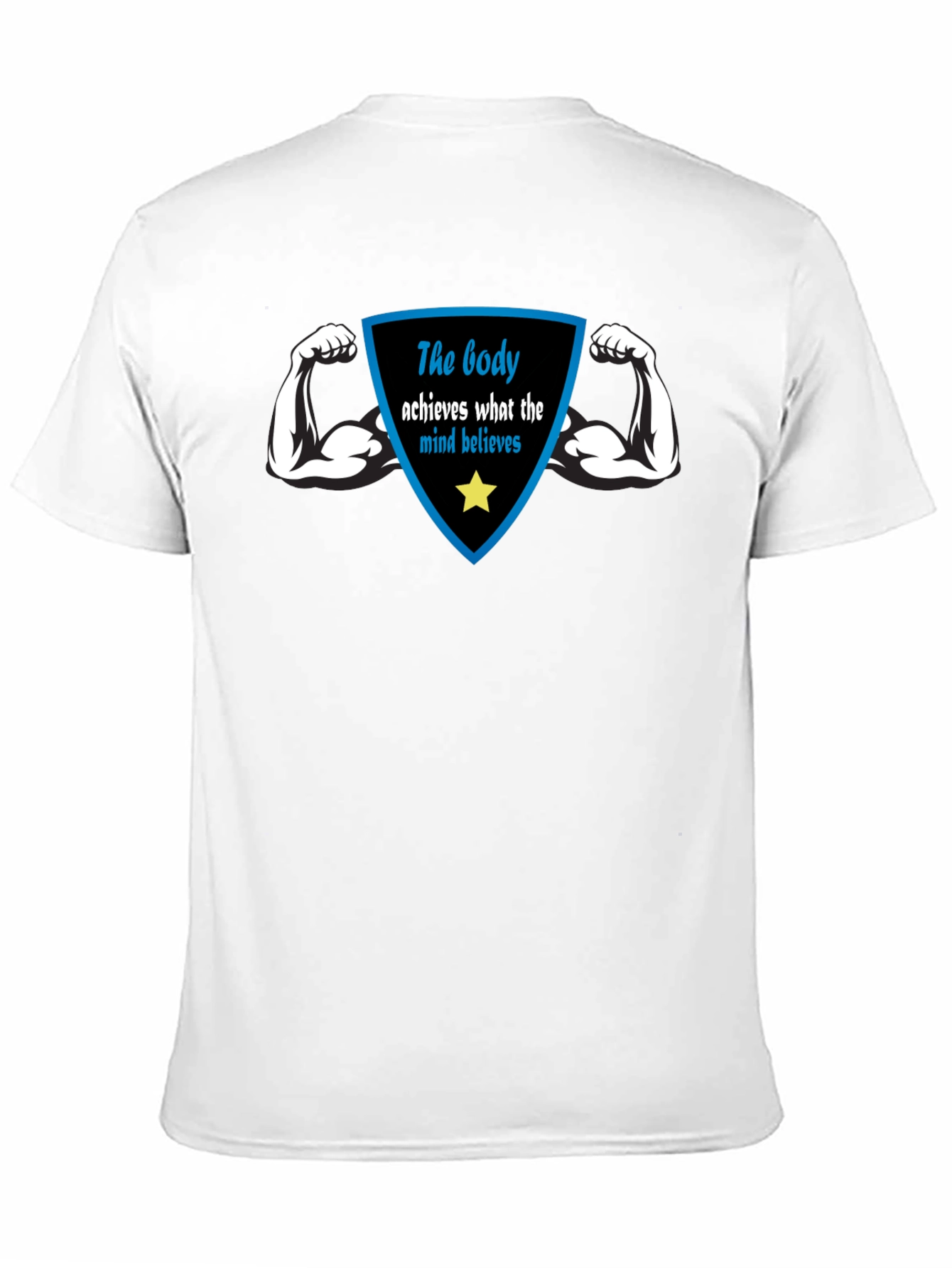 Motivational Black T-Shirt: Body Achieves