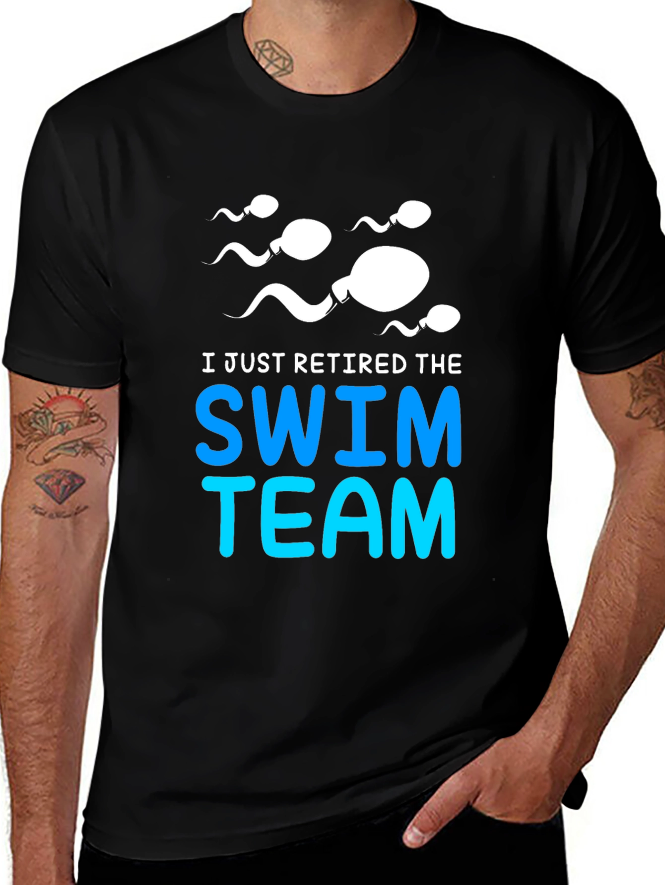 Retired Swim Team Graphic Tee - Funny T-Shirt