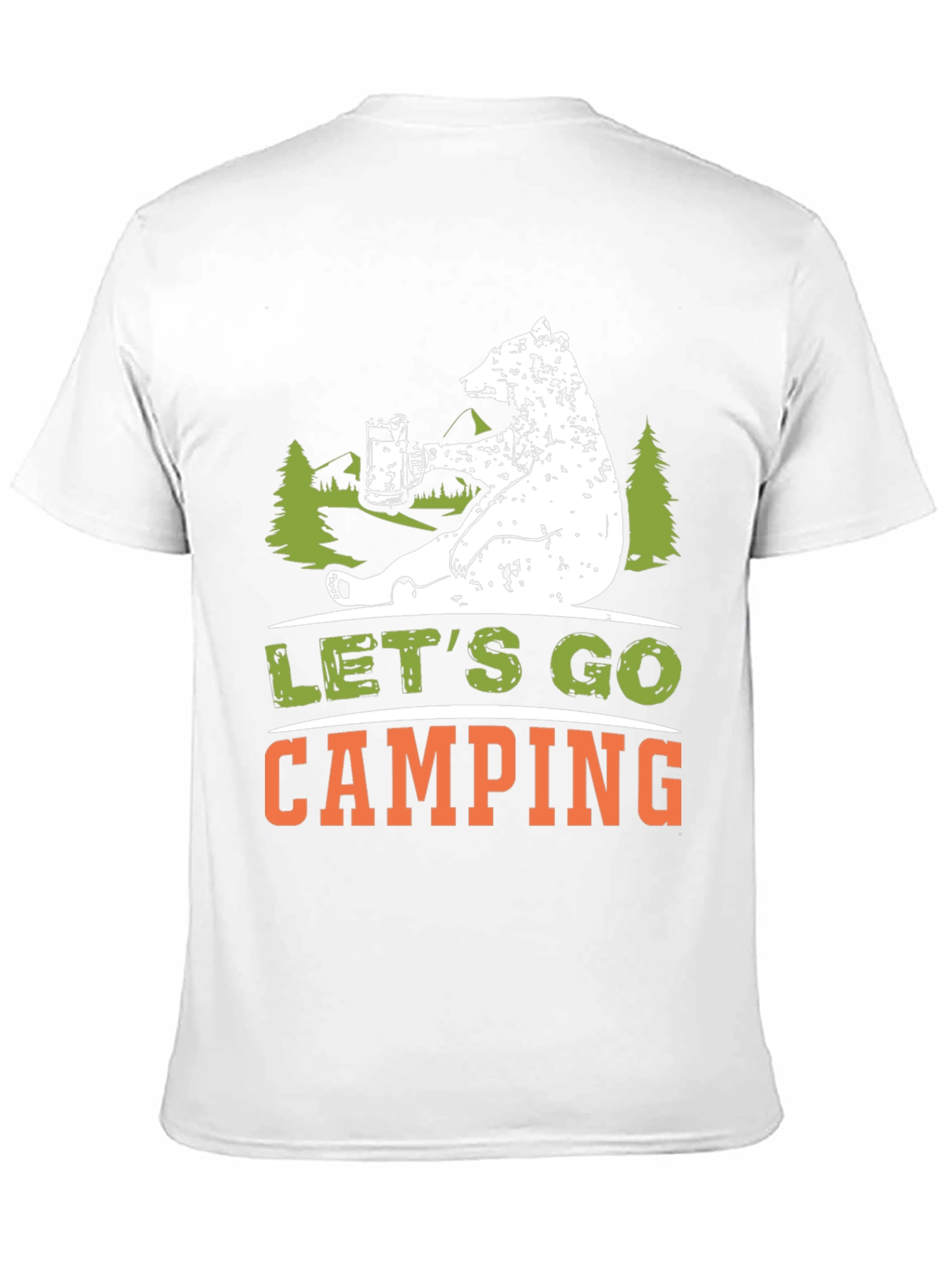 Lets Go Camping Bear Graphic T-Shirt
