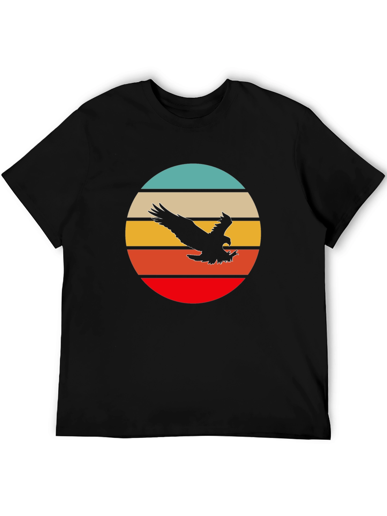 Retro Eagle Sunset T-Shirt - Black