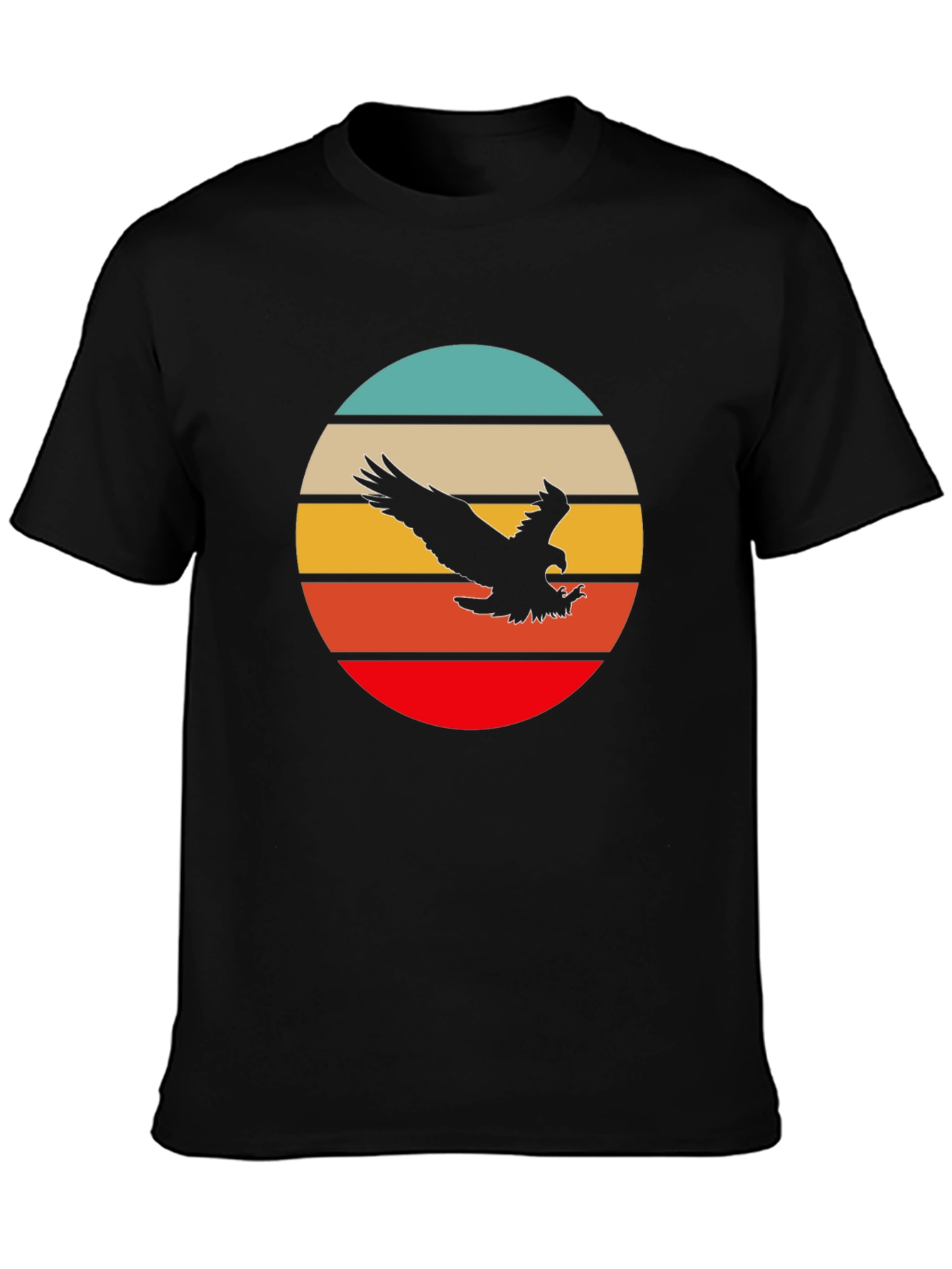 Retro Eagle Sunset T-Shirt - Black