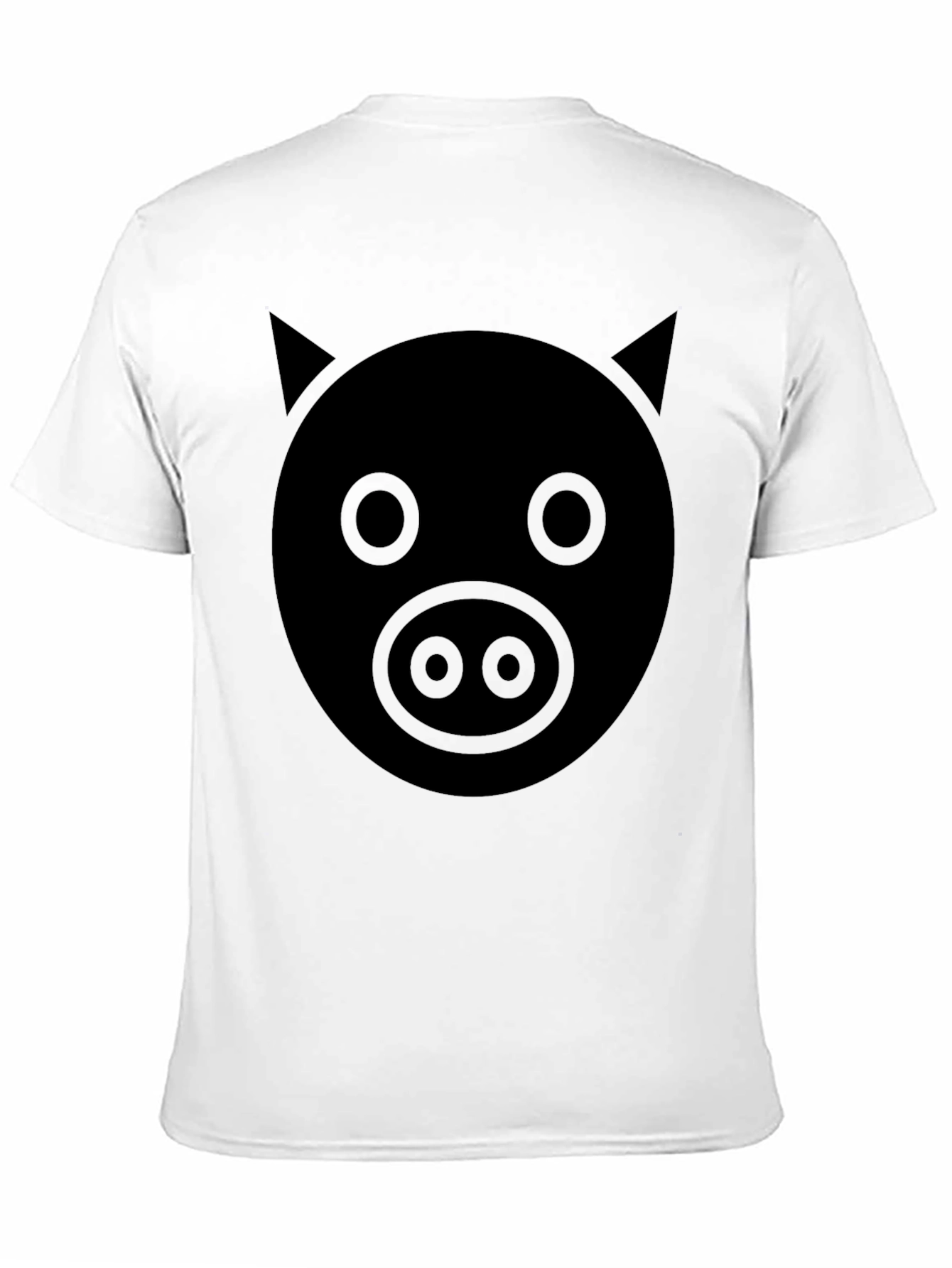 Mens Pig Face Graphic Tee - Black Cotton Blend
