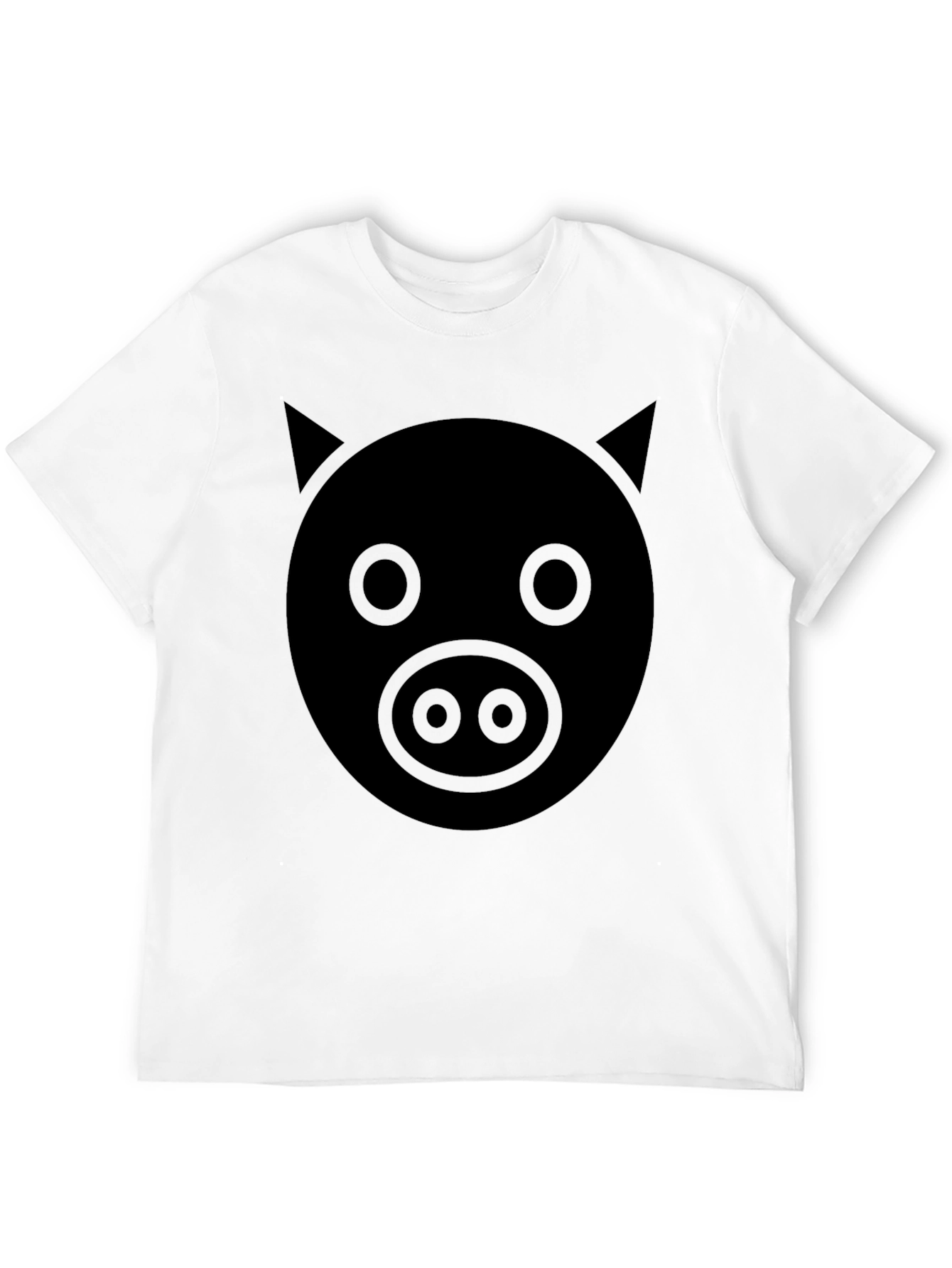 Mens Pig Face Graphic Tee - Black Cotton Blend