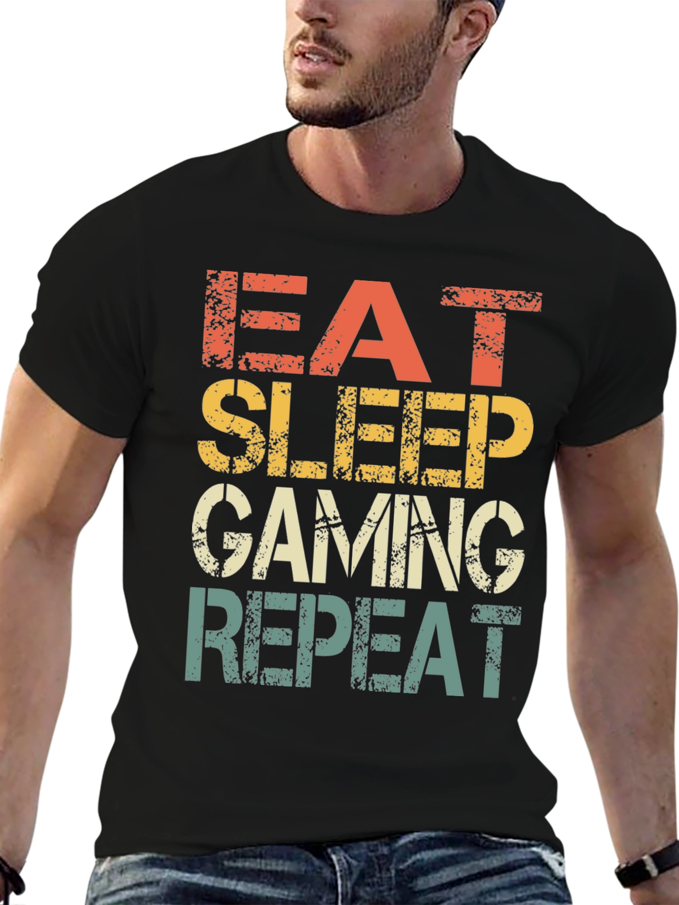 Eat Sleep Gaming Repeat T-Shirt - Gamer Gift