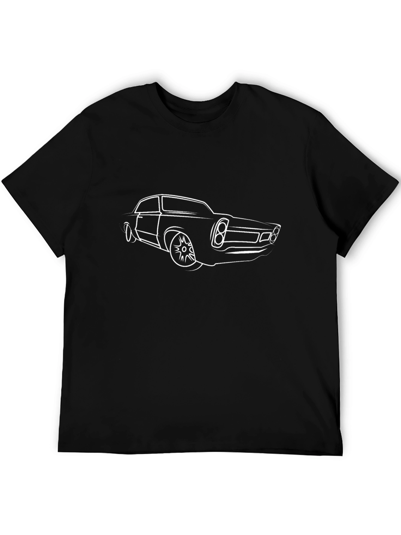 Classic Car Outline Black T-Shirt
