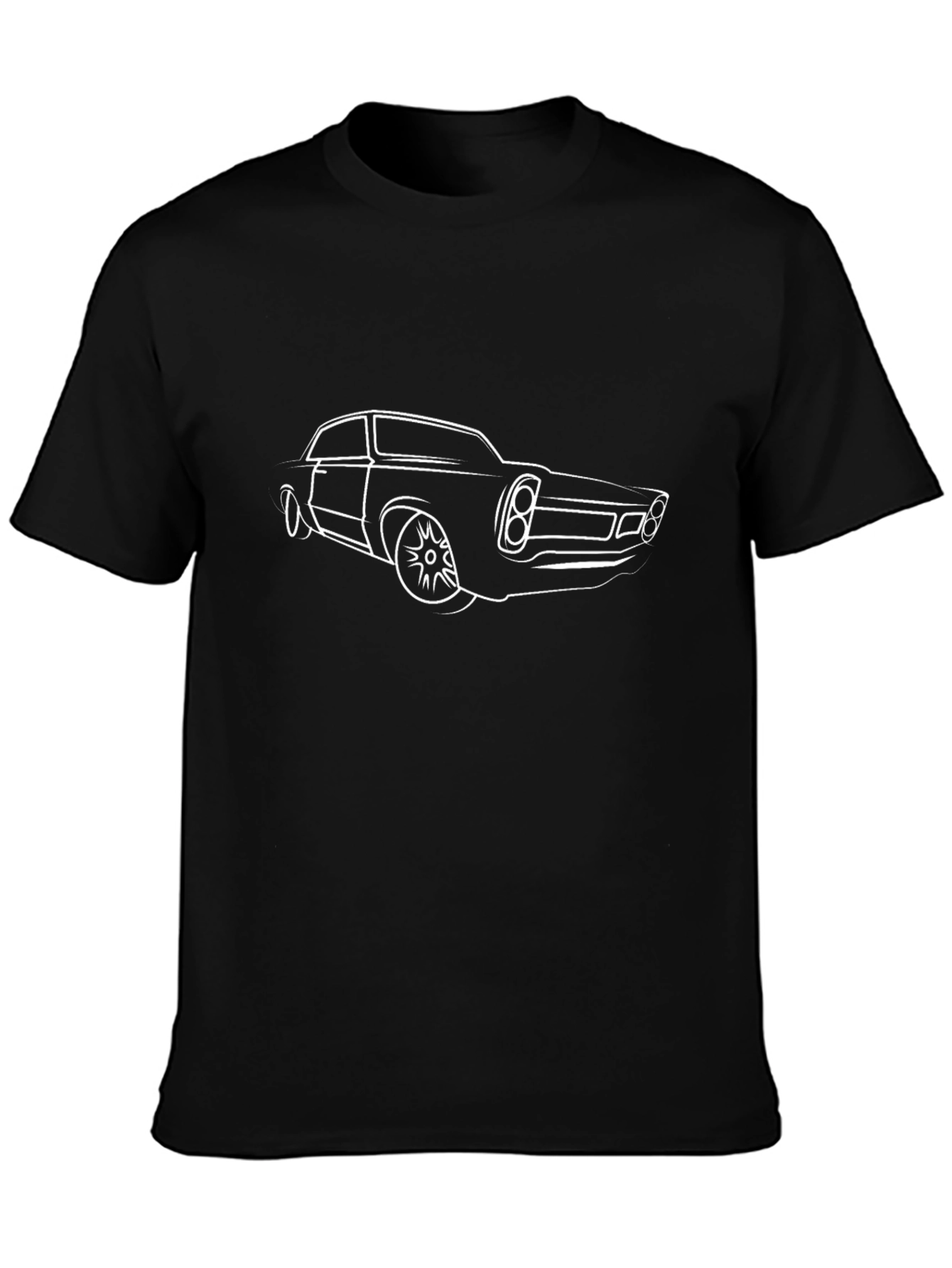 Classic Car Outline Black T-Shirt