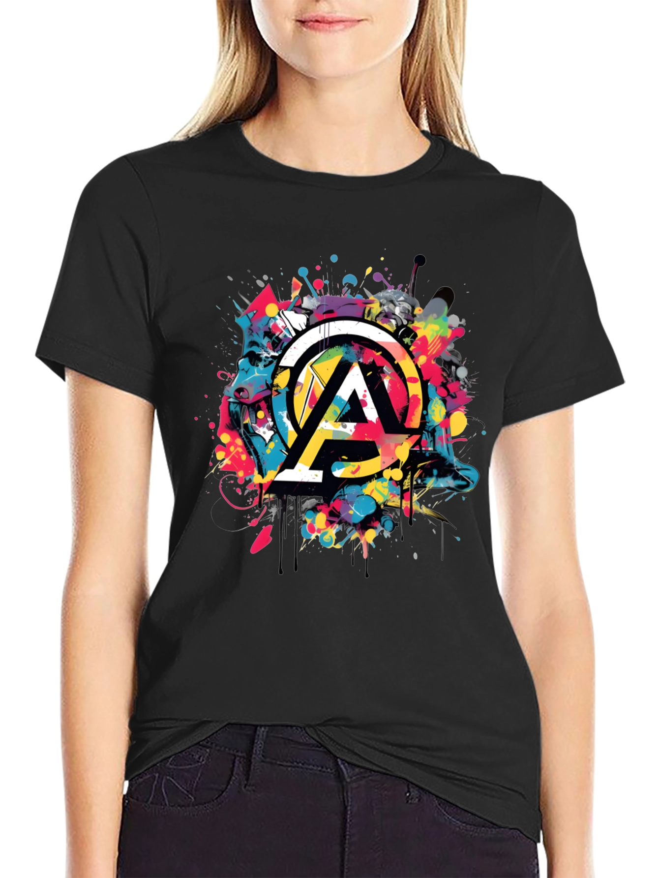 Abstract Art Mens Black T-Shirt