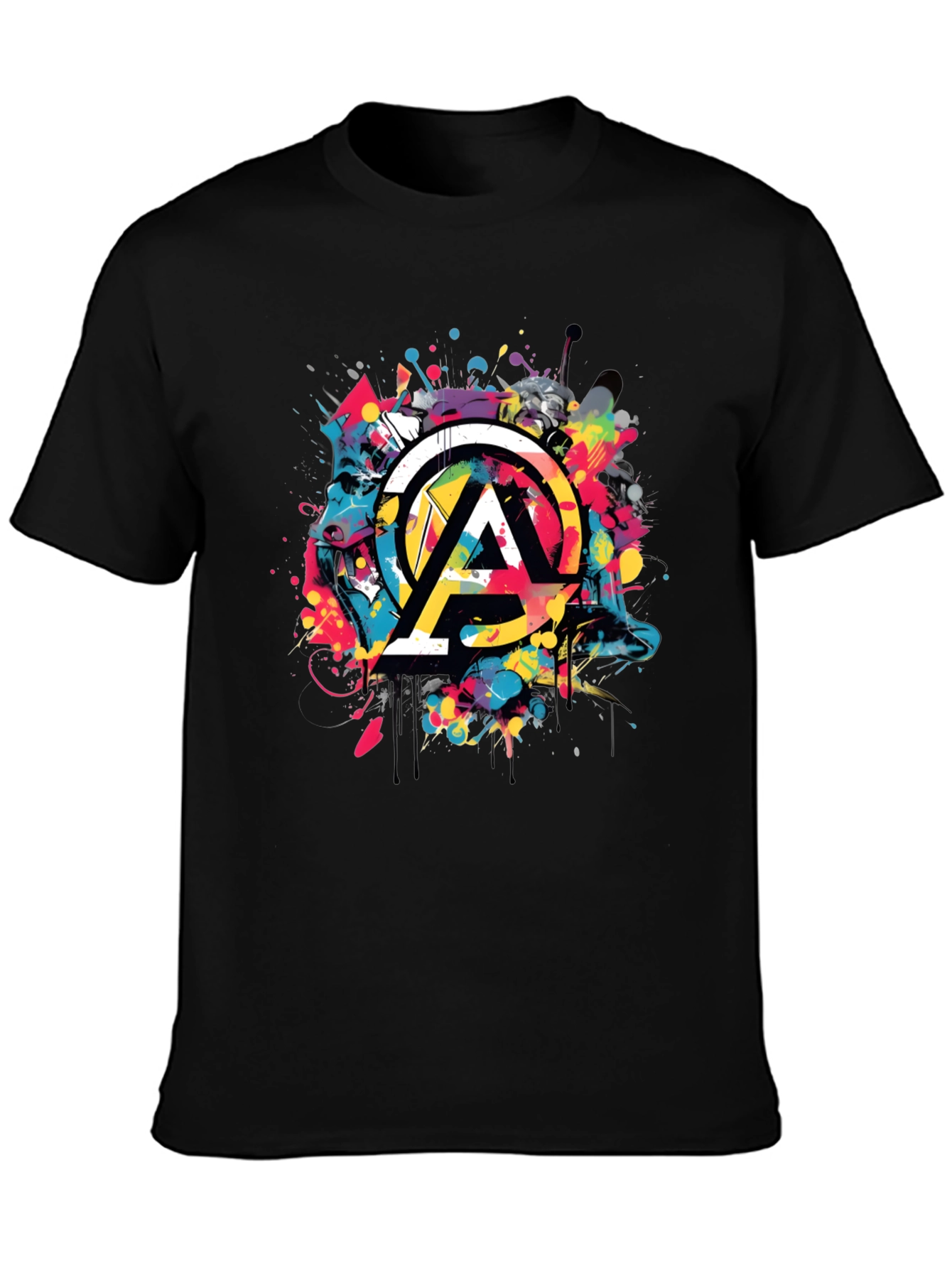 Abstract Art Mens Black T-Shirt