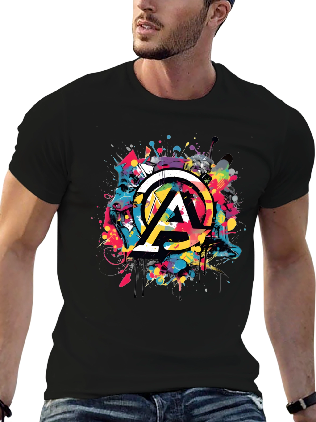 Abstract Art Mens Black T-Shirt