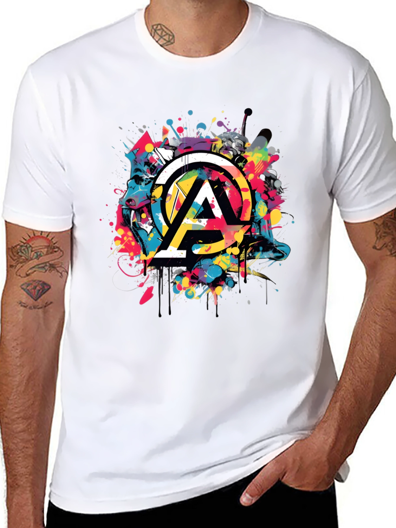 Abstract Art Mens Black T-Shirt