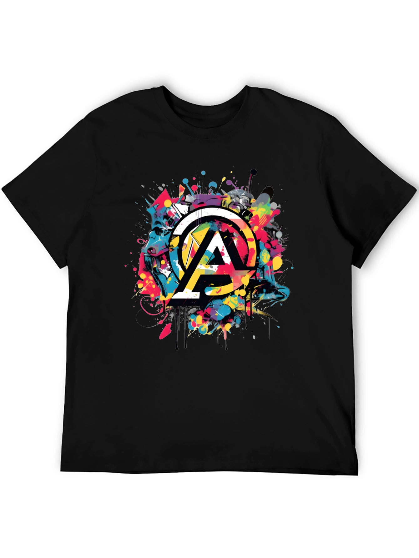 Abstract Art Mens Black T-Shirt