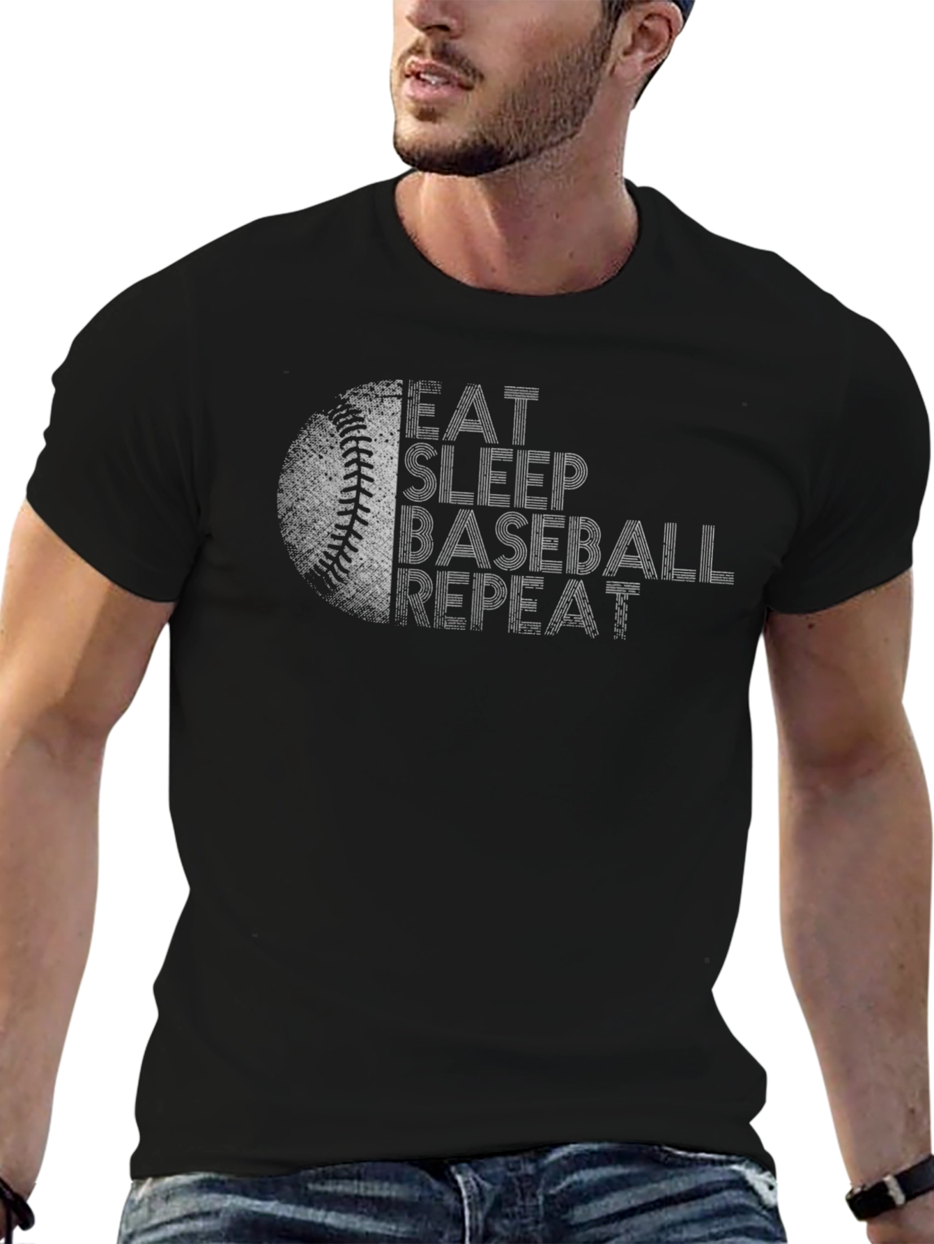 Eat Sleep Baseball Repeat Graphic T-Shirt