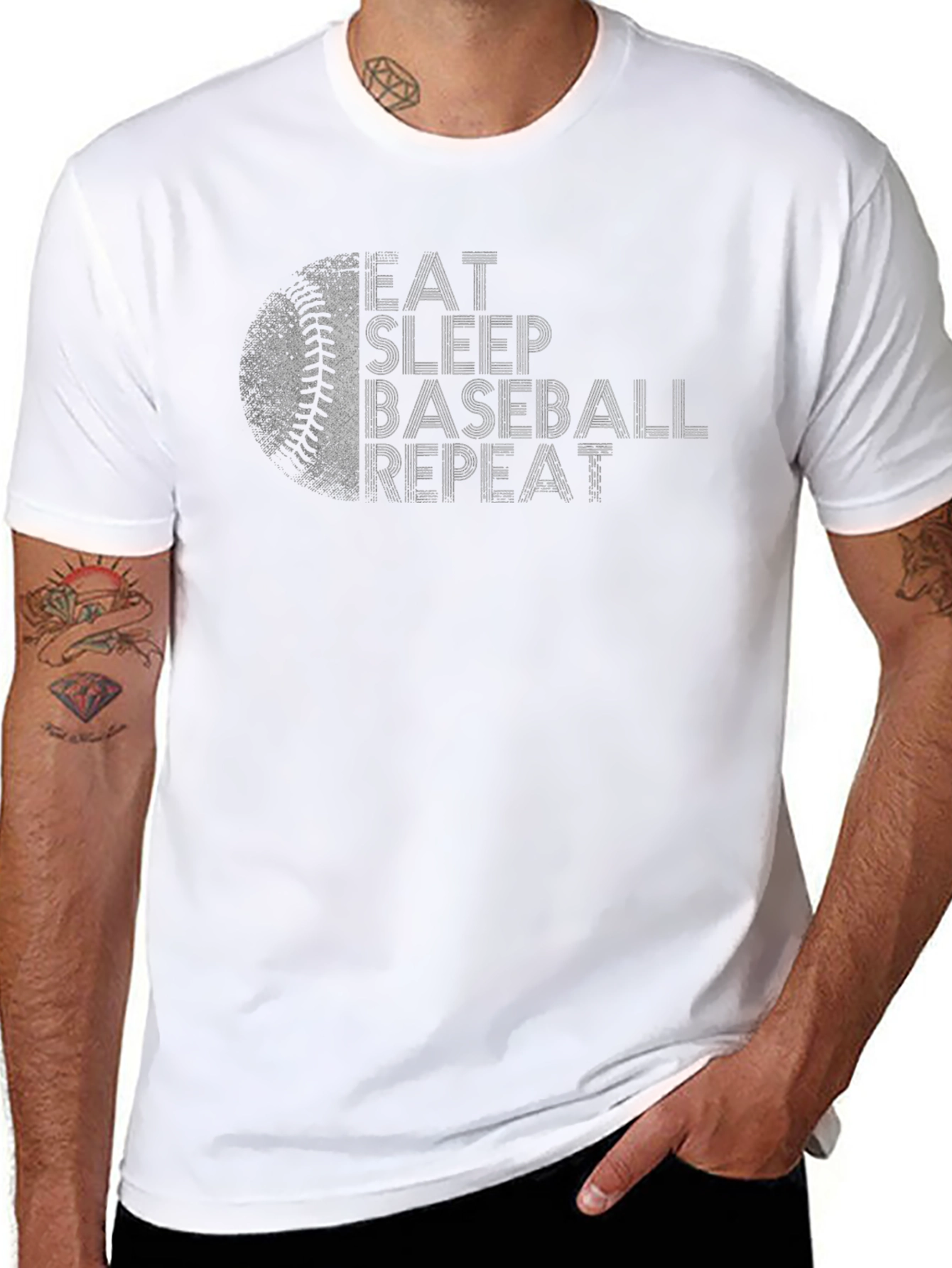 Eat Sleep Baseball Repeat Graphic T-Shirt