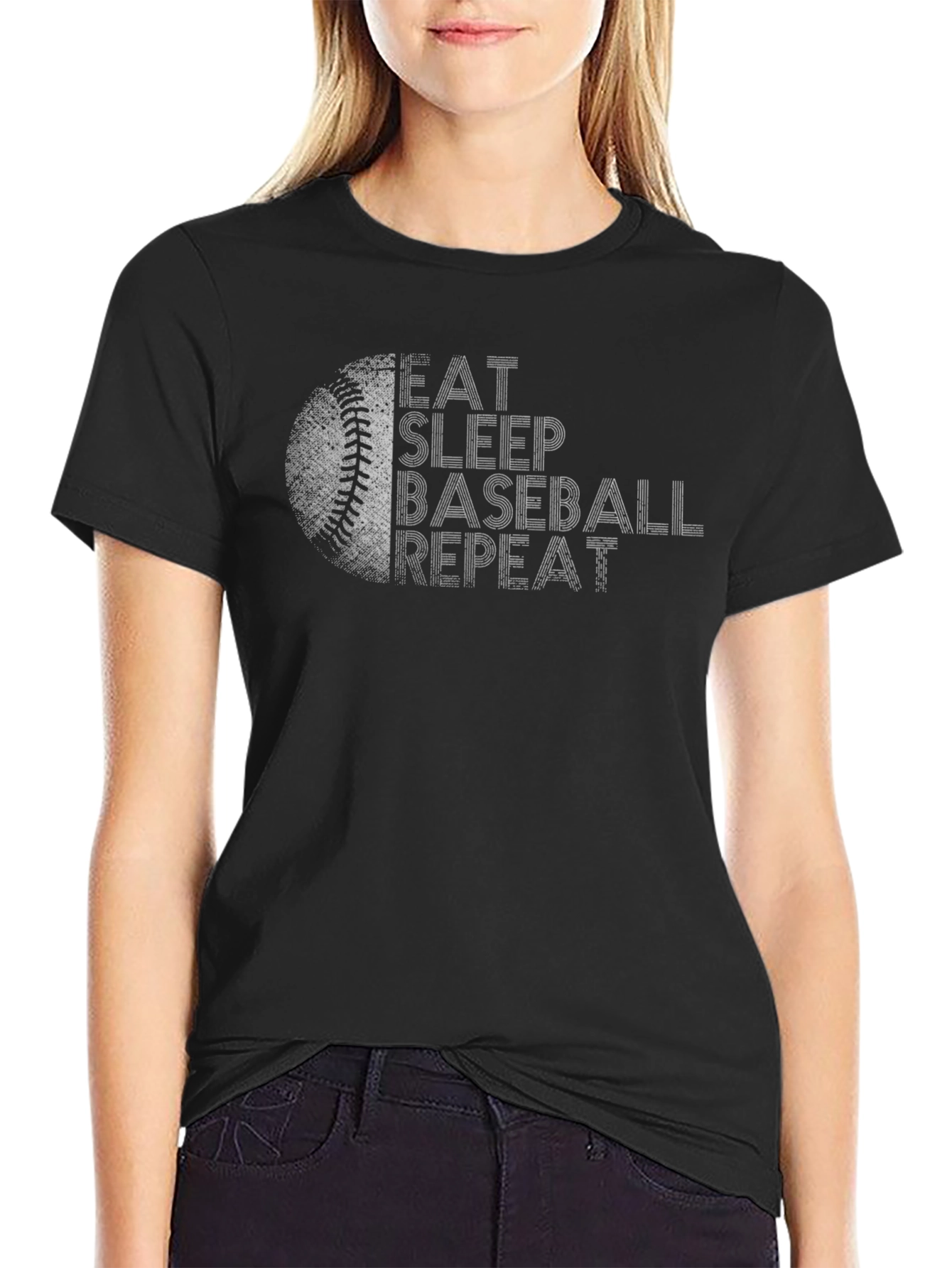 Eat Sleep Baseball Repeat Graphic T-Shirt
