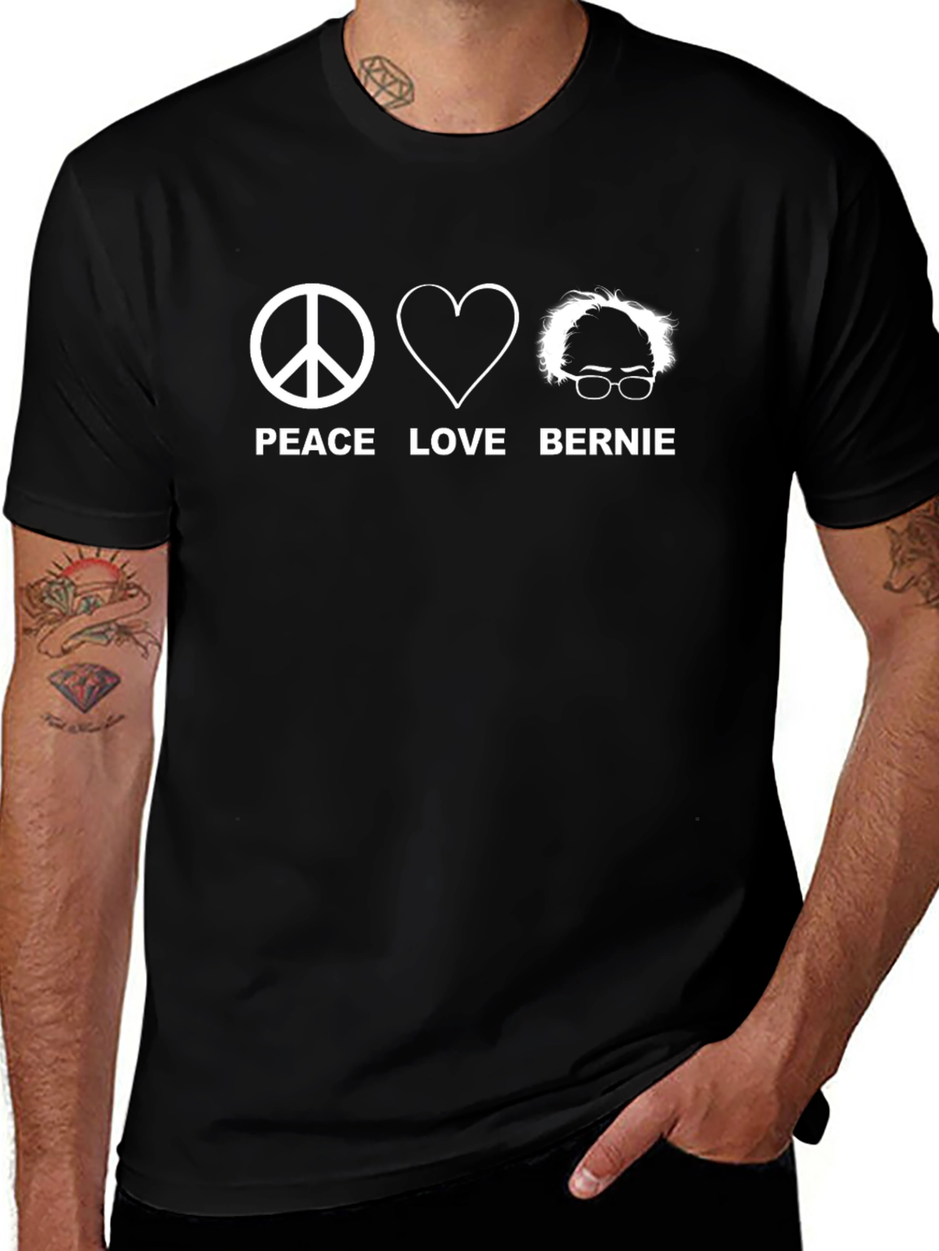 Peace Love Bernie Sanders Graphic Tee