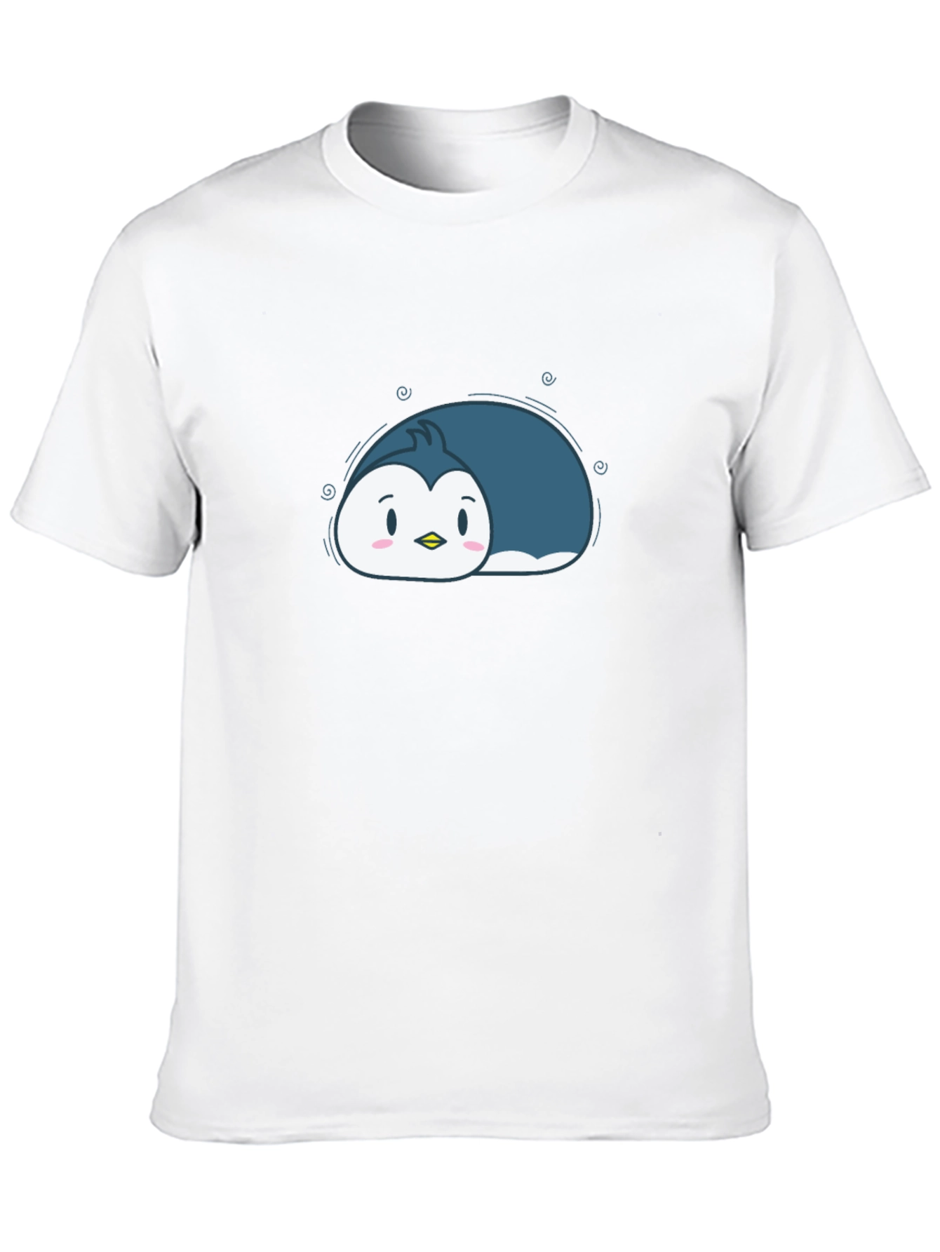 Cute Cartoon Penguin Black T-Shirt