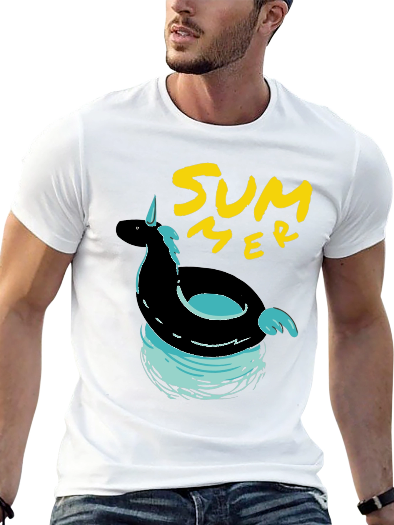 Summer Unicorn Pool Float Graphic Tee