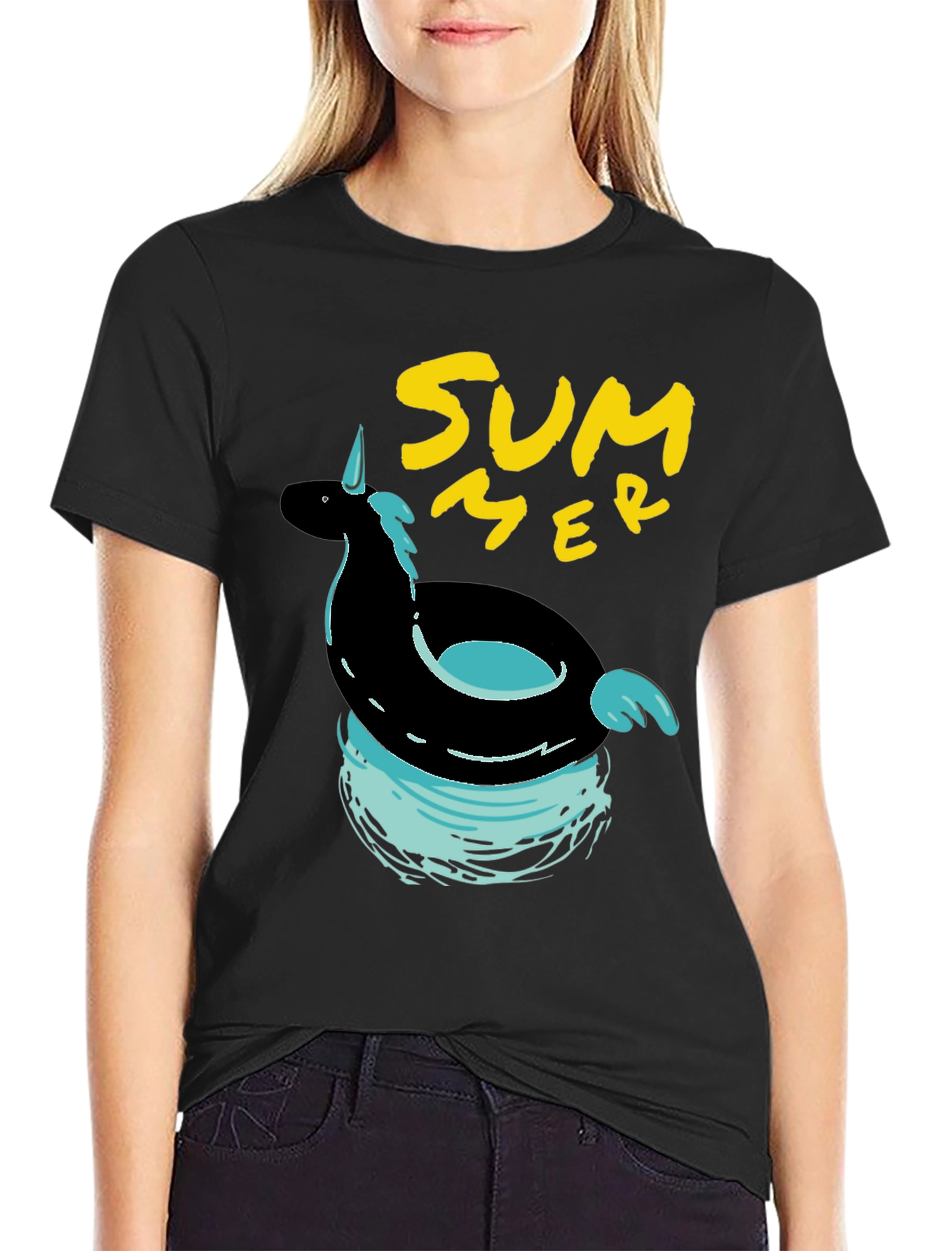 Summer Unicorn Pool Float Graphic Tee