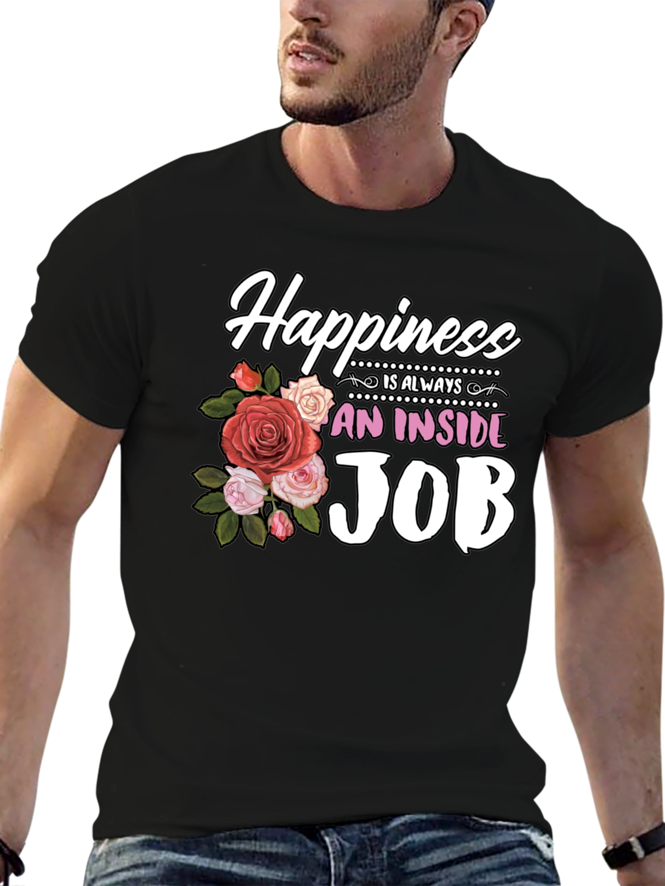 Happiness is an Inside Job Floral T-Shirt