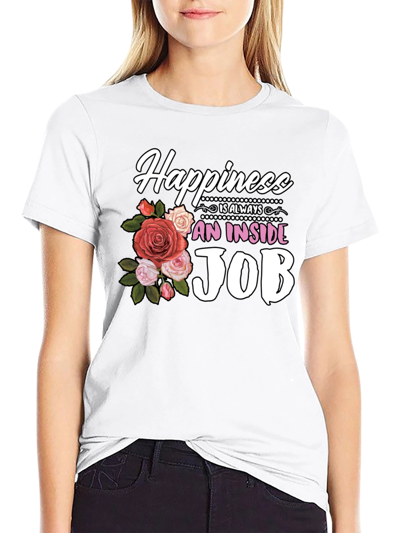 Happiness is an Inside Job Floral T-Shirt
