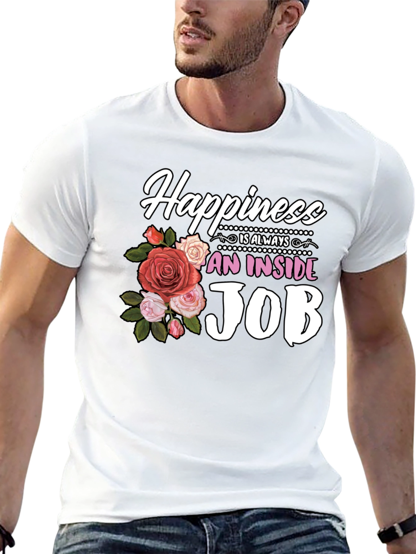 Happiness is an Inside Job Floral T-Shirt