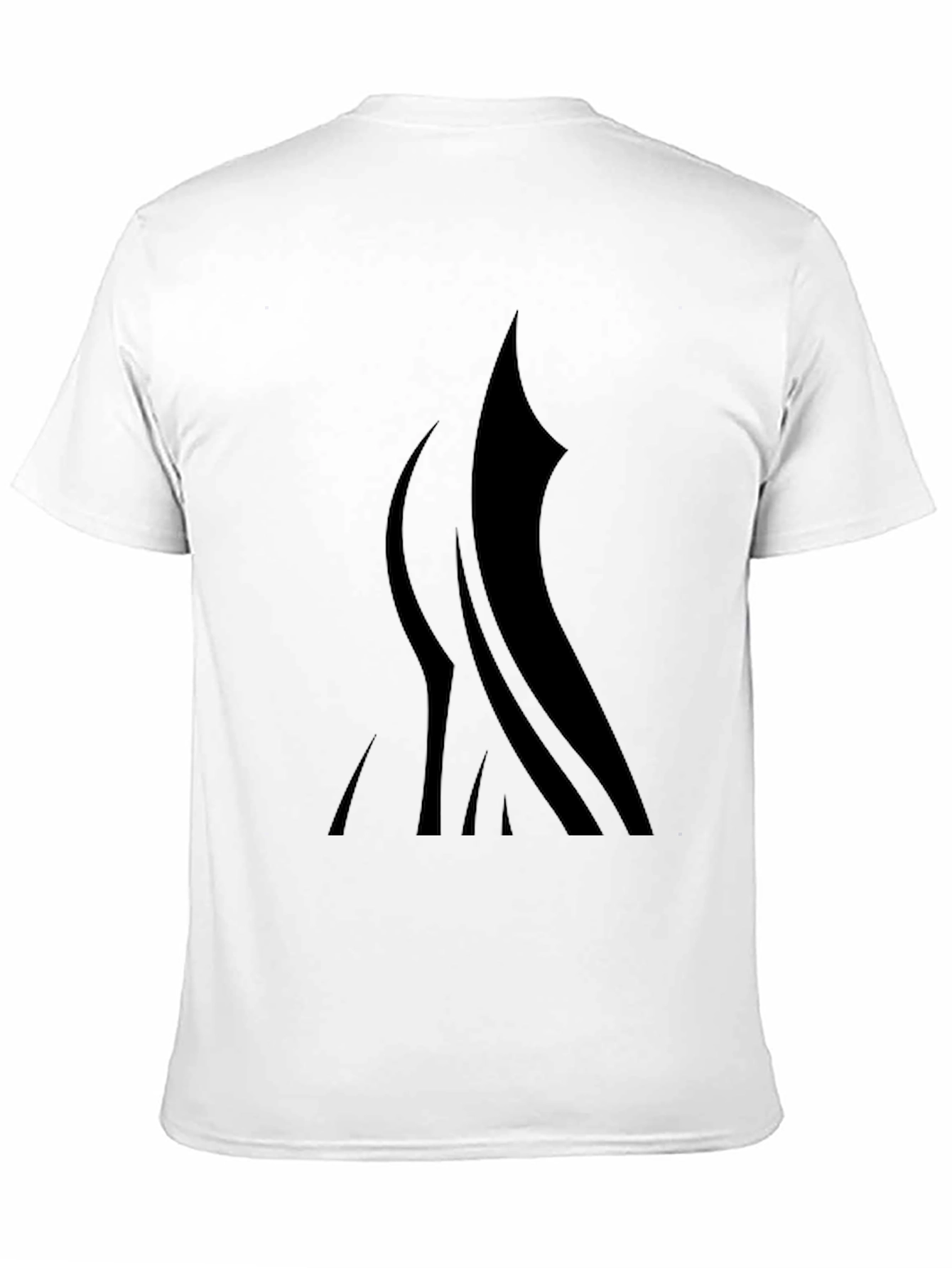 Black T-Shirt with Abstract Flame Design