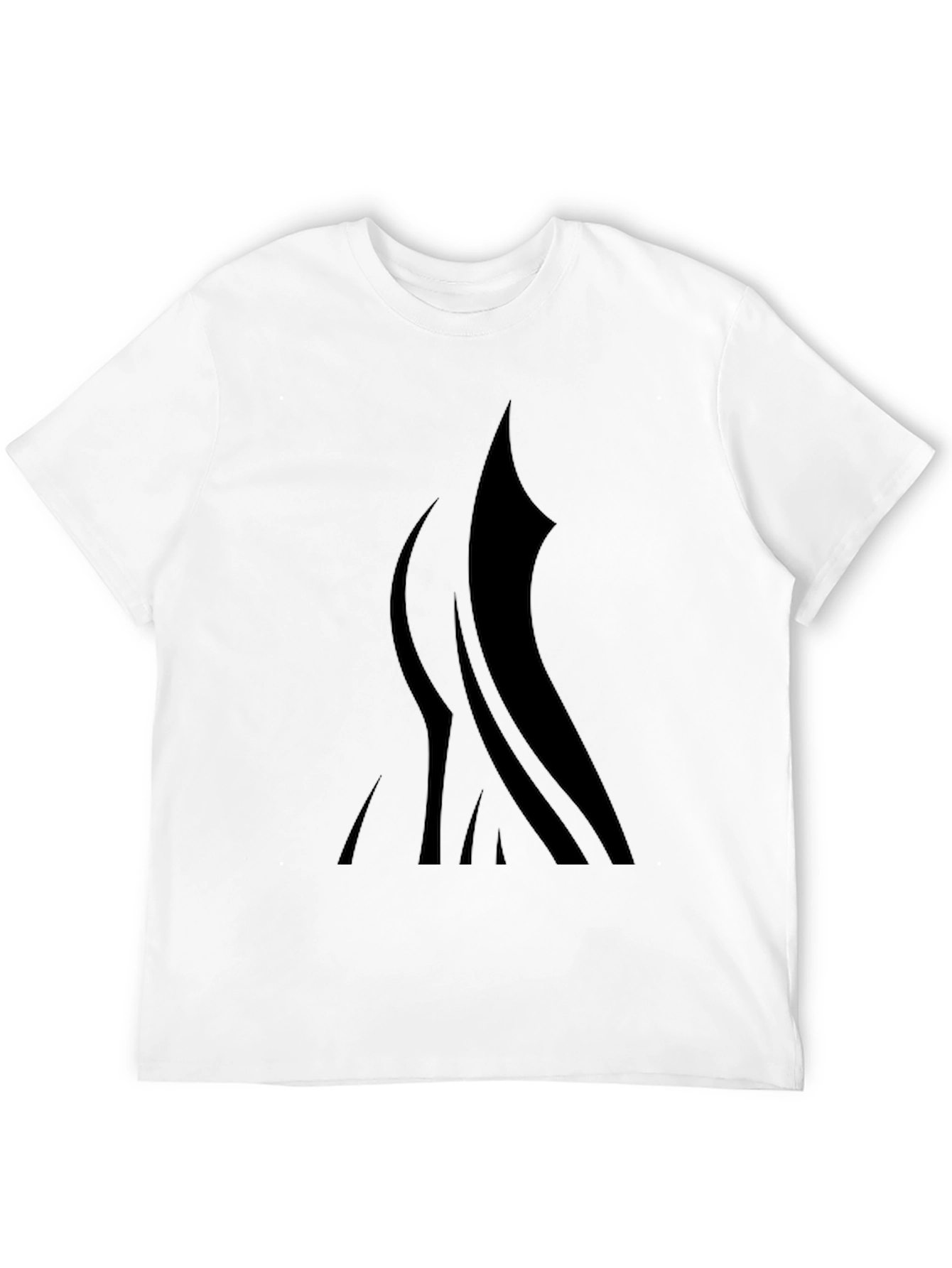 Black T-Shirt with Abstract Flame Design