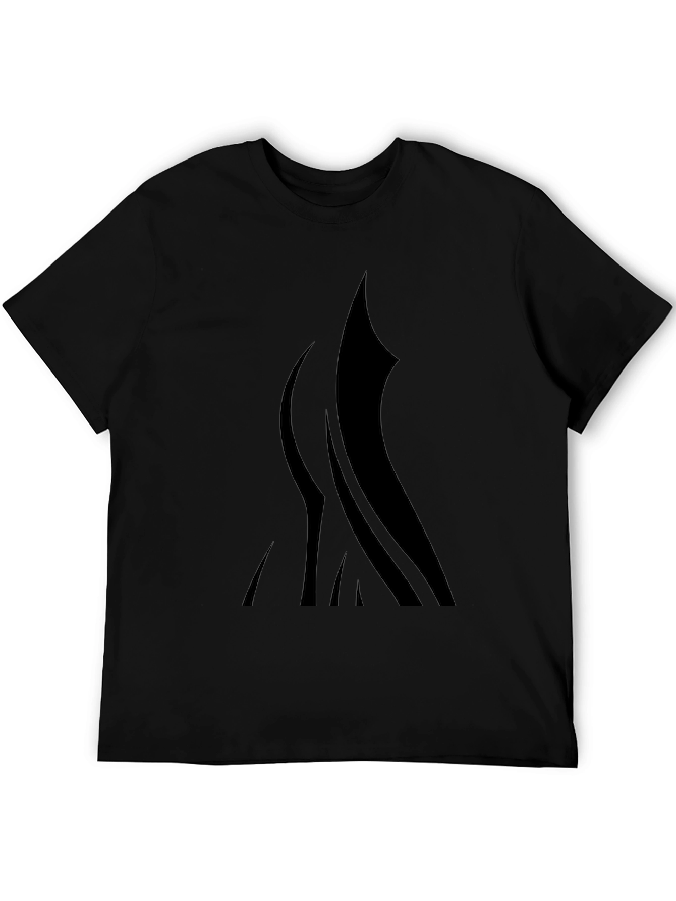 Black T-Shirt with Abstract Flame Design