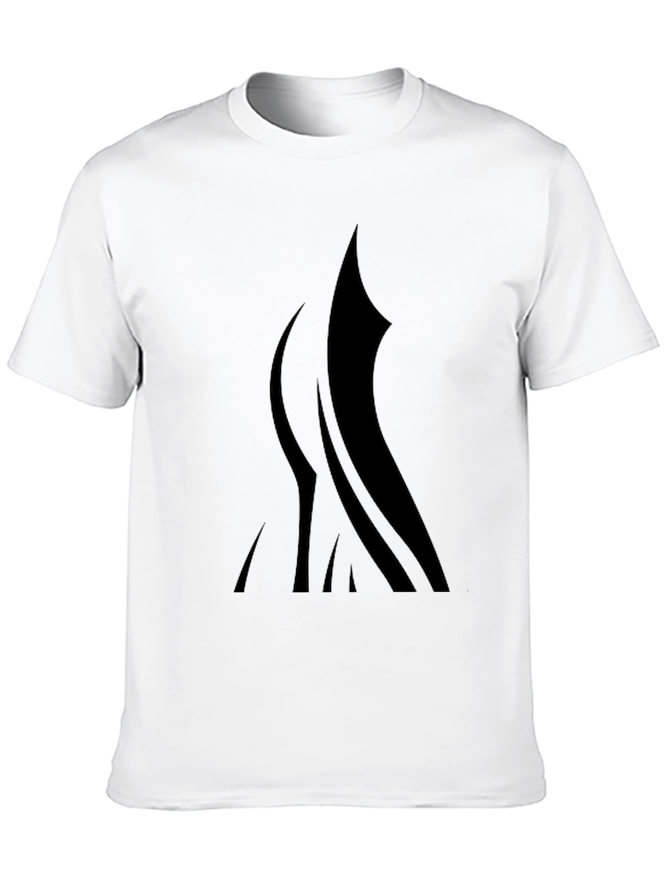Black T-Shirt with Abstract Flame Design