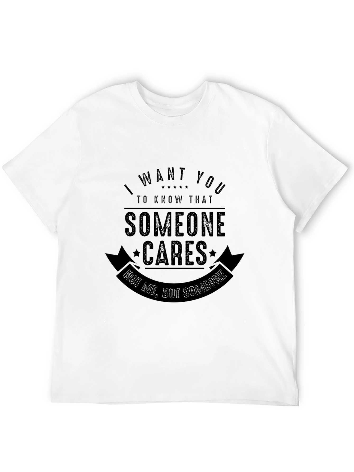 Humorous Someone Cares Graphic Black T-Shirt