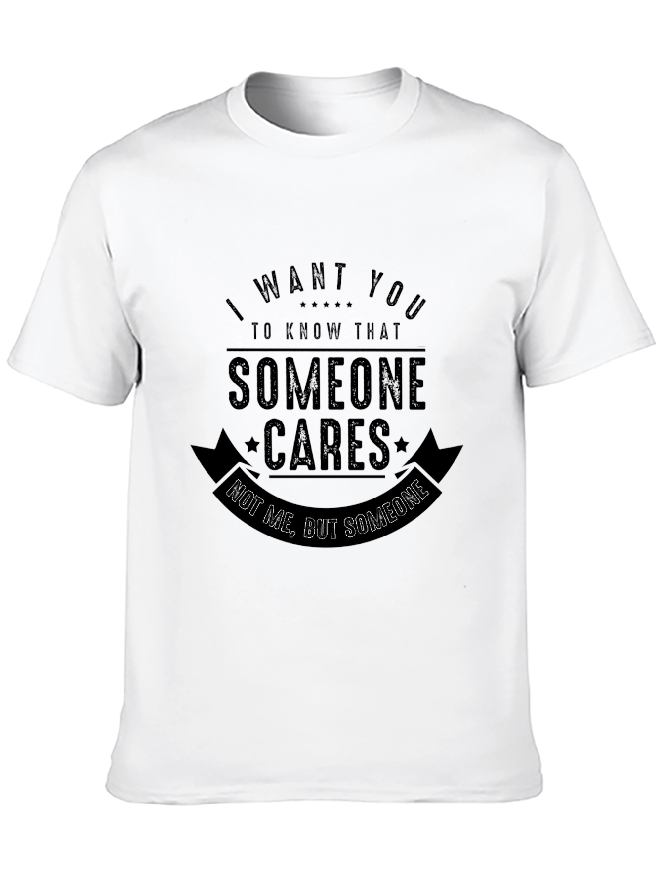 Humorous Someone Cares Graphic Black T-Shirt