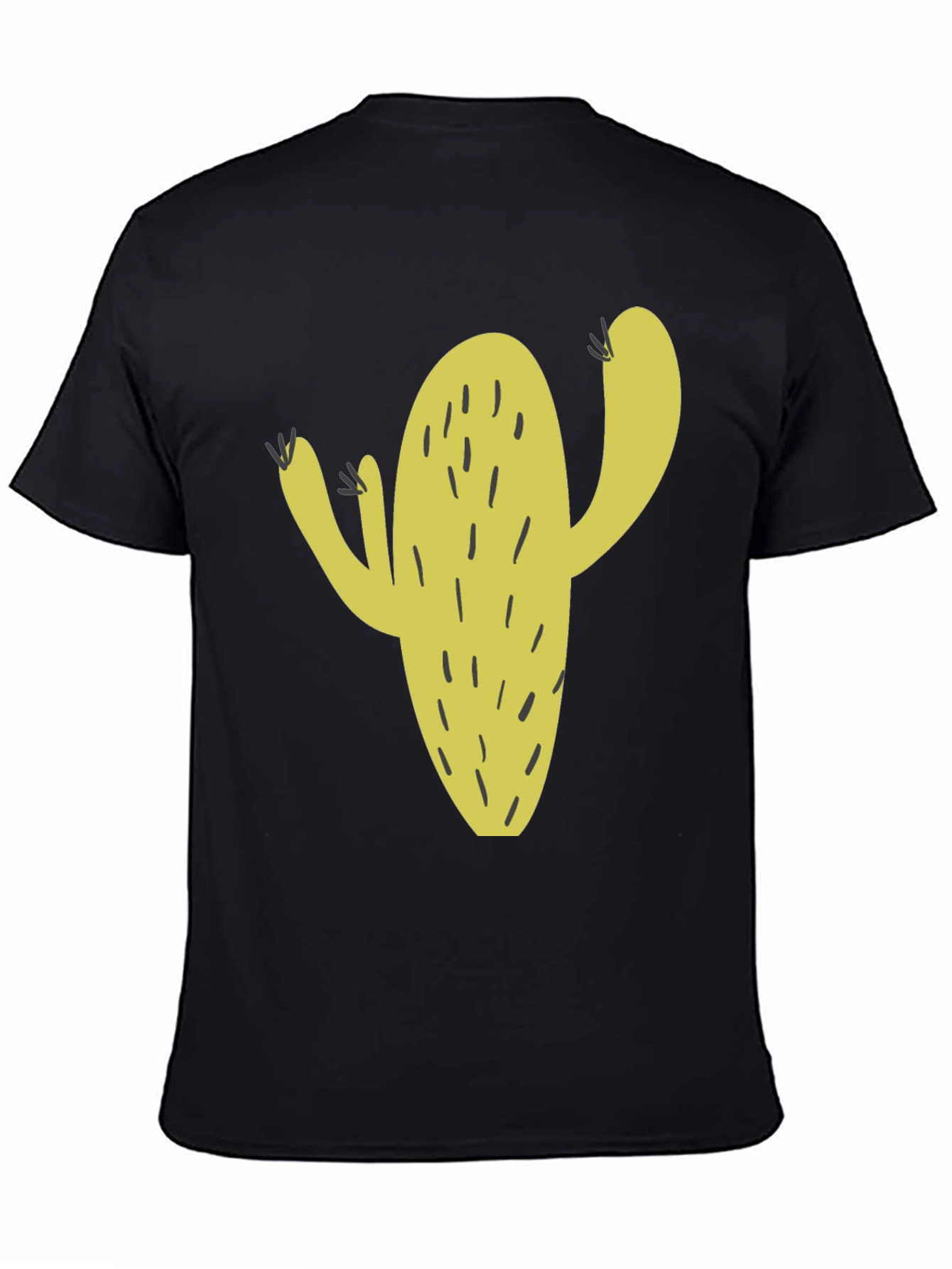 Cactus Graphic Tee - Black Cotton Casual Wear
