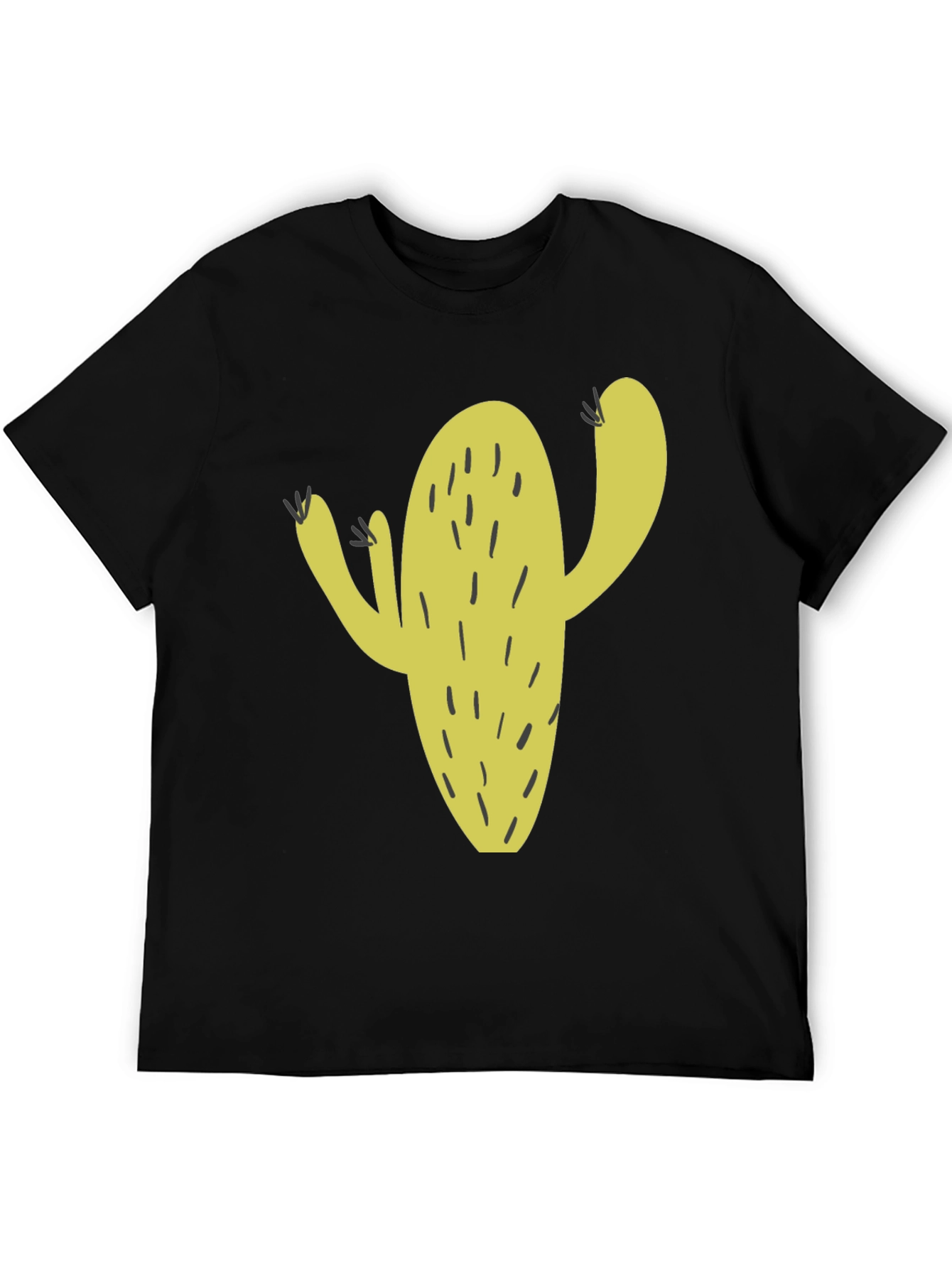 Cactus Graphic Tee - Black Cotton Casual Wear
