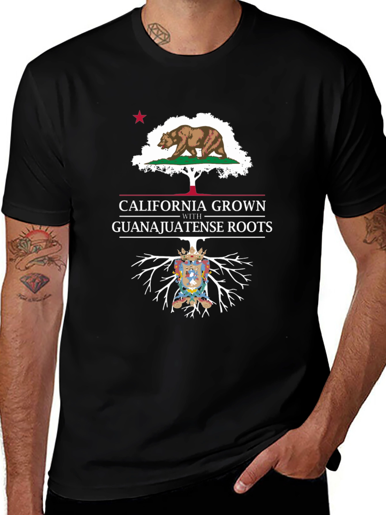 California Grown Guanajuato Roots Black T-Shirt