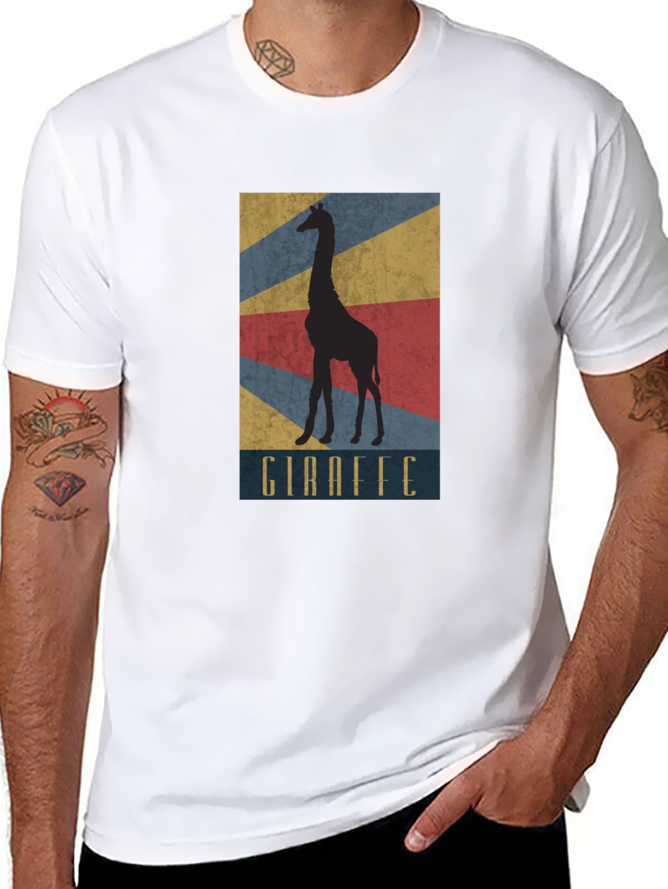Giraffe Silhouette Graphic Tee - Unisex Cotton T-Shirt